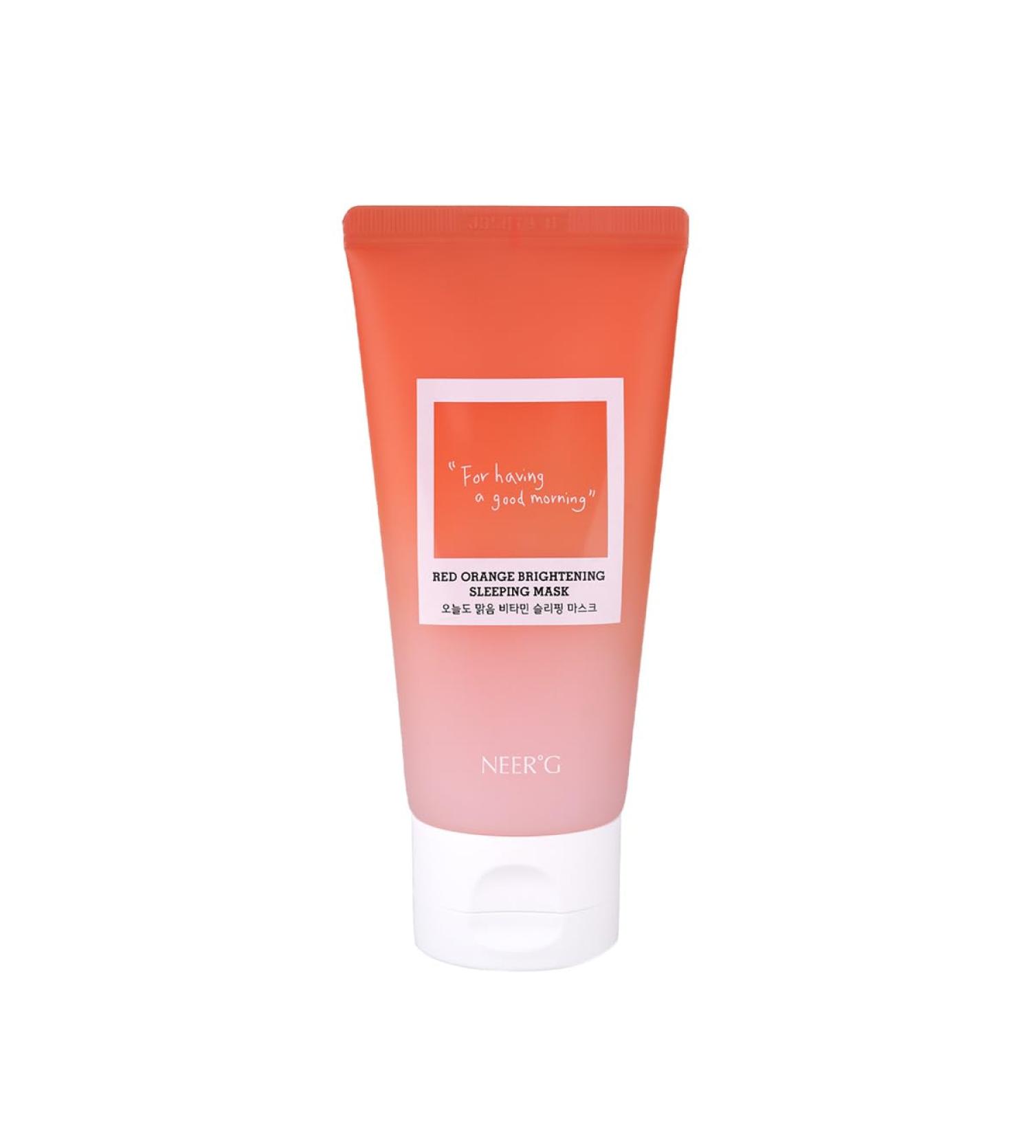 NEER G Red Orange Brightening Sleeping Mask - Vitamin Infused Fragrance-Free Hydrating & Calming for All Skin Types - 2.7 Fl Oz (80ml) - International Shipping Available - Buy Online on GoSupps.com