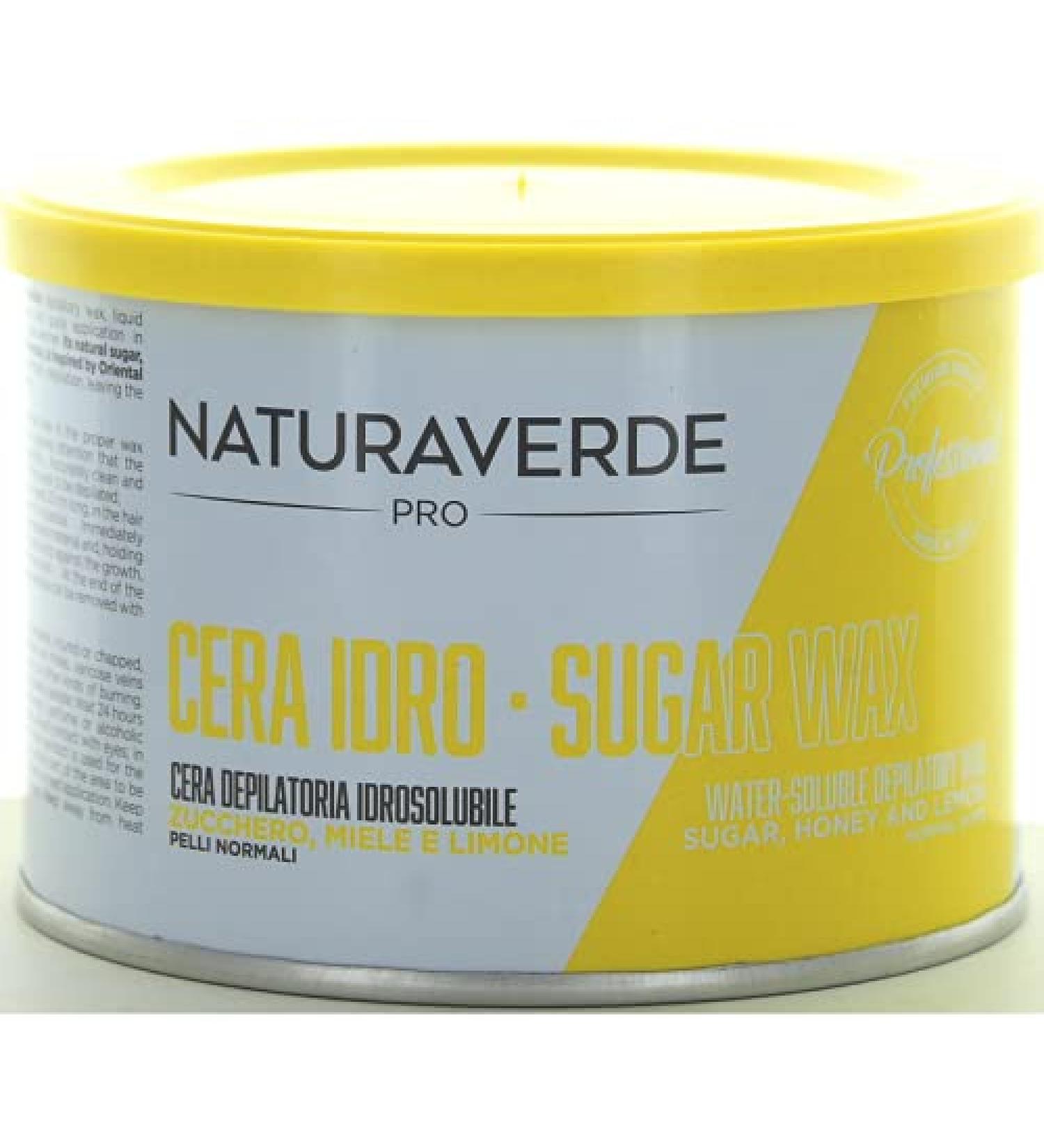 Naturaverde |Pro - water -soluble depilatory wax with sugar honey and lemon for normal hair warm wax warm wax 400 g 400 ml 1