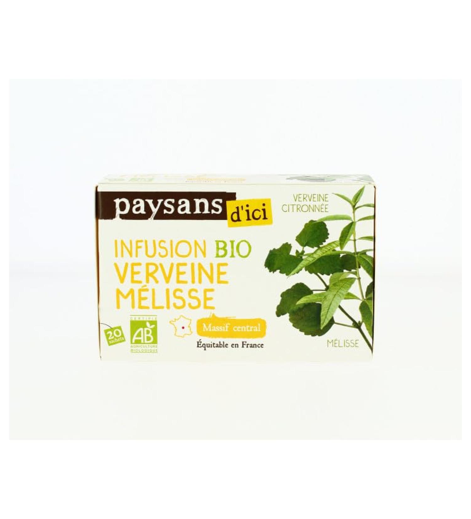 ETHIQUABLE Paysan d'Ici Organic Central Solid Verbena Infusion - 20 Sachets - 30 g