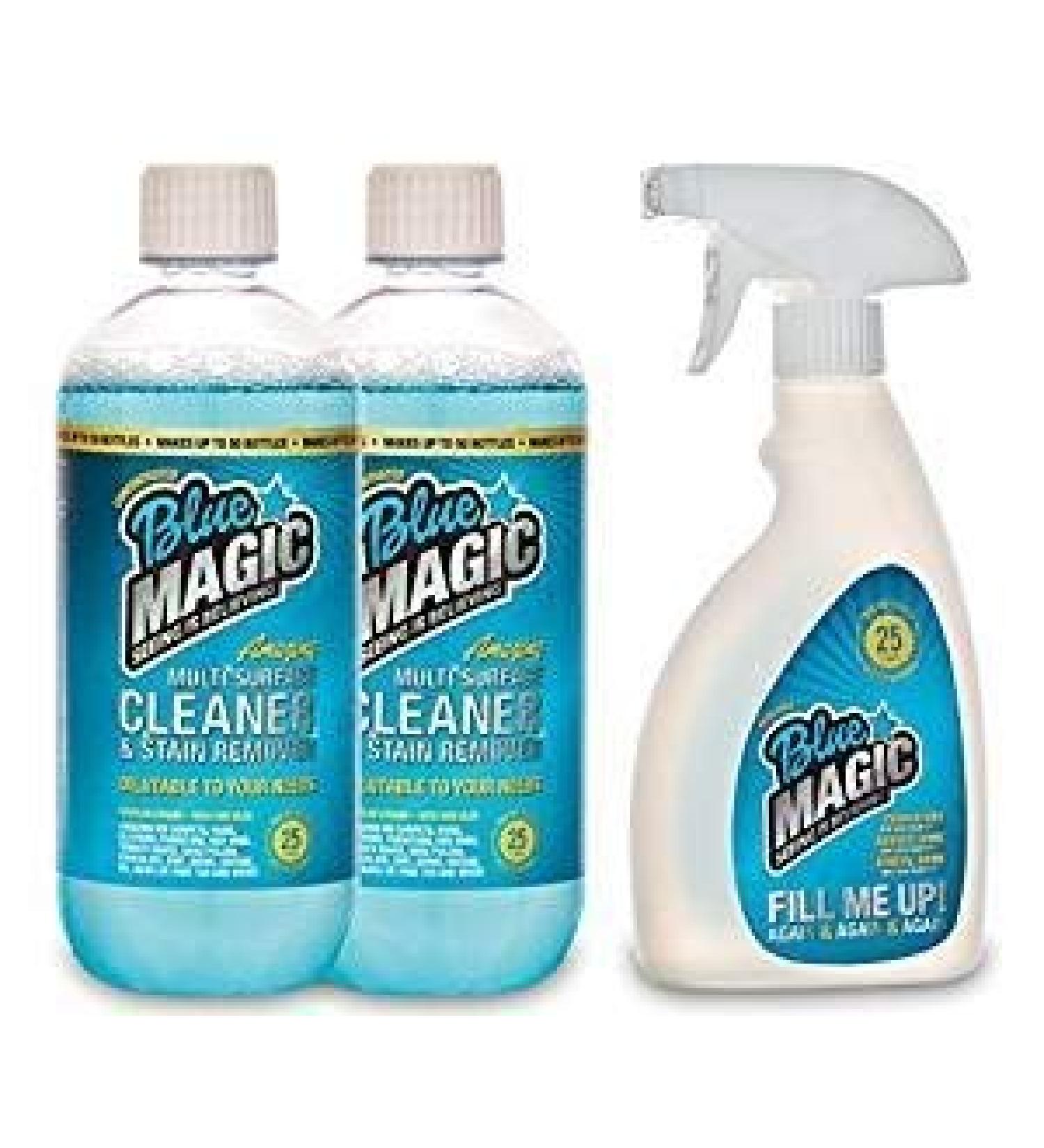 Blue Magic Cleaner 2 X 500 ml Concentrate Bottles Stain Remover- Makes up to 100 Re-fillable bottles