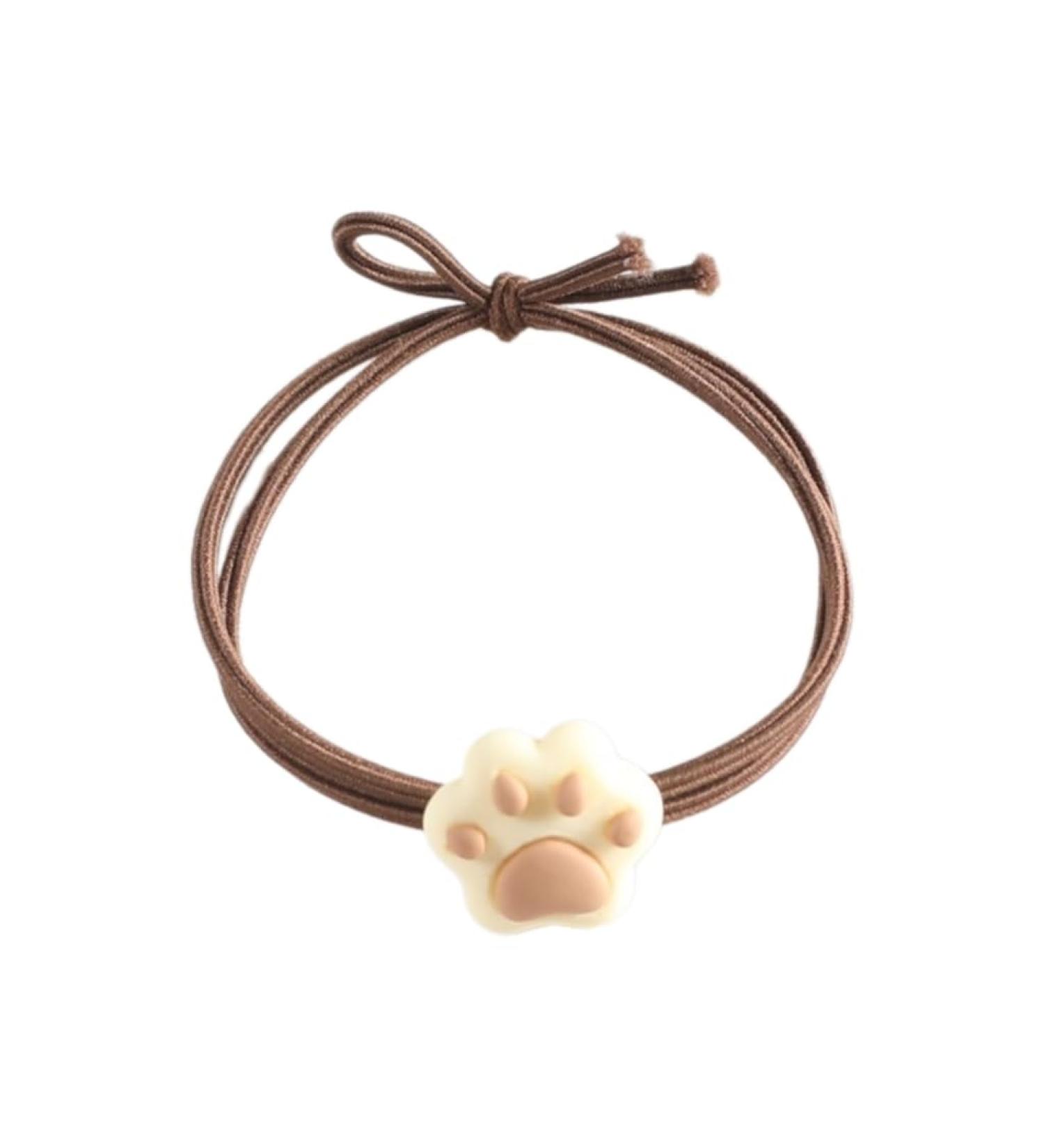 xbiez Cartoon Kitten Paw Style Cat Paw Hair Tie Hair Rope Strong Hold Christmas Costume Cat Paw Cute Hair Rope Non-Slip Beige 1 - Buy Online on GoSupps.com