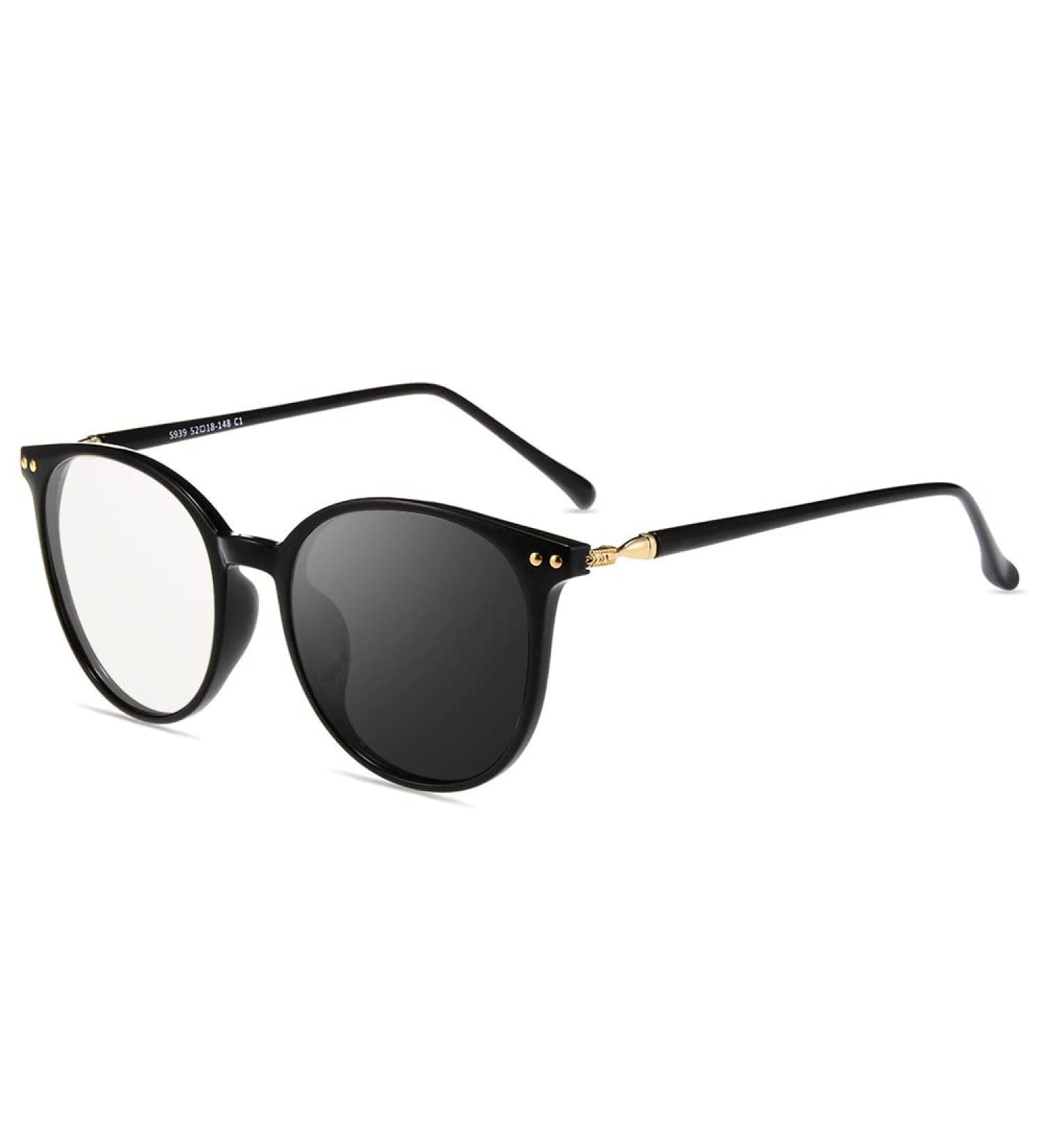 Buy Firmoo Update Blue Light Blocking Glasses | Photochromic Sunglasses for Men & Women | Anti Glare Chic Round Computer Glasses in Black - Buy Online on GoSupps.com