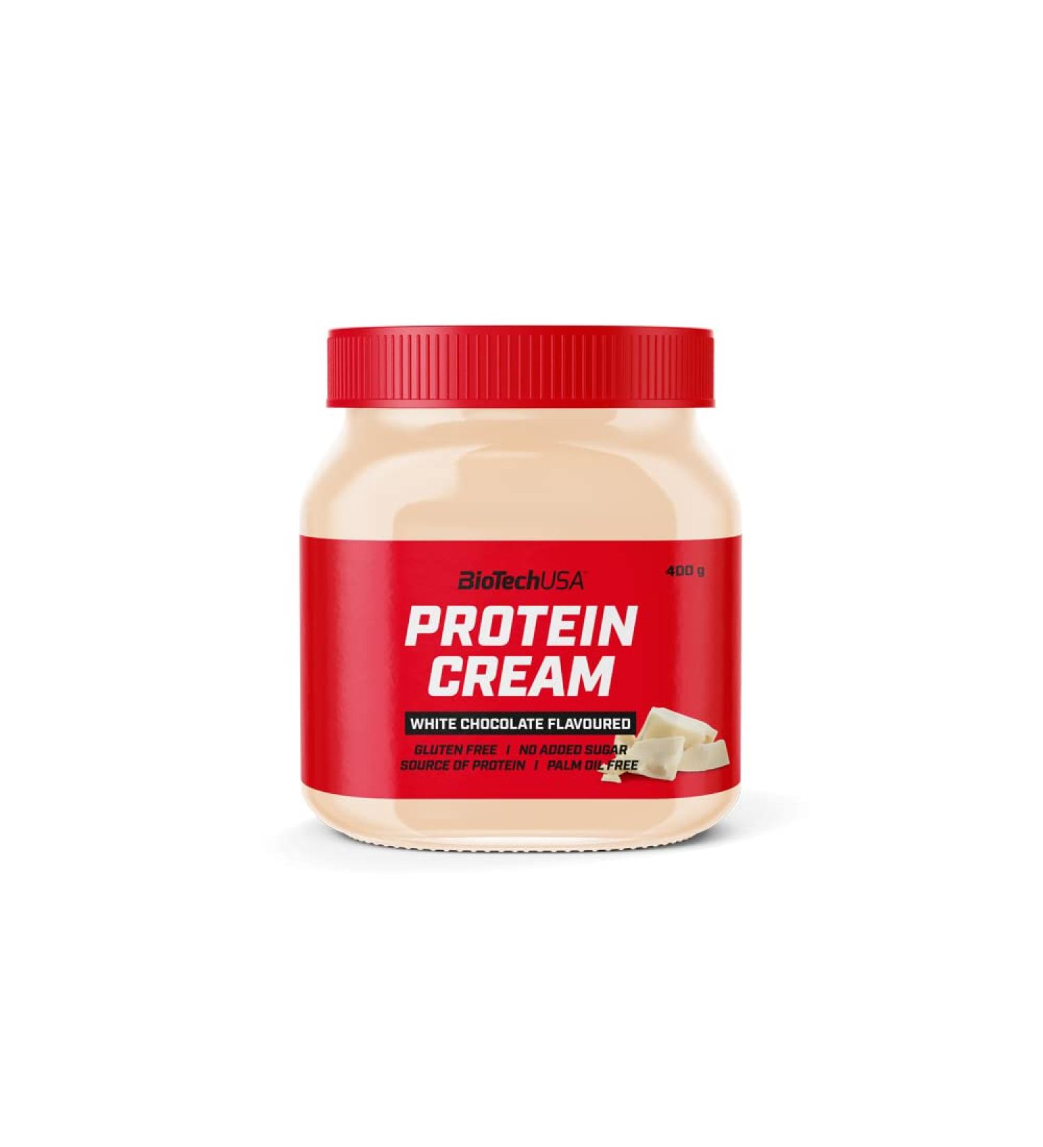 BioTechUSA Protein Cream | High Protein | White Chocolate Flavored Spread | Gluten Free | Coconut Oil Free | - Buy Online on GoSupps.com