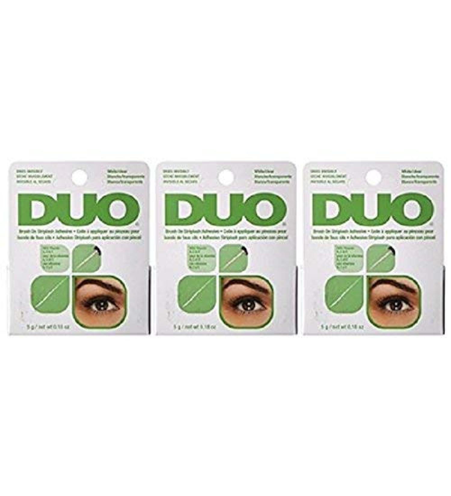 Duo Brush-On Striplash Adhesive White/Clear 0.18oz (5.3ml) - 3 Pack - Buy Online on GoSupps.com