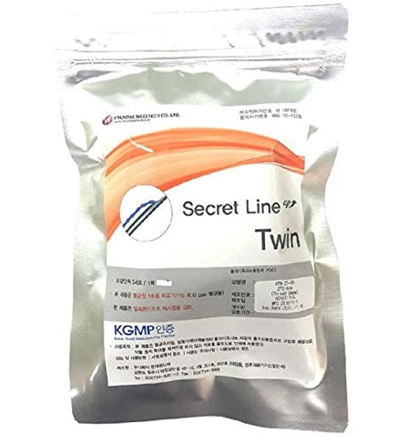 Secret Line PDO Thread Lift for Face/Whole Body/No Cog/Twin Screw Type/20pcs(1Pack)/Made in S.Korea (25G38mm)