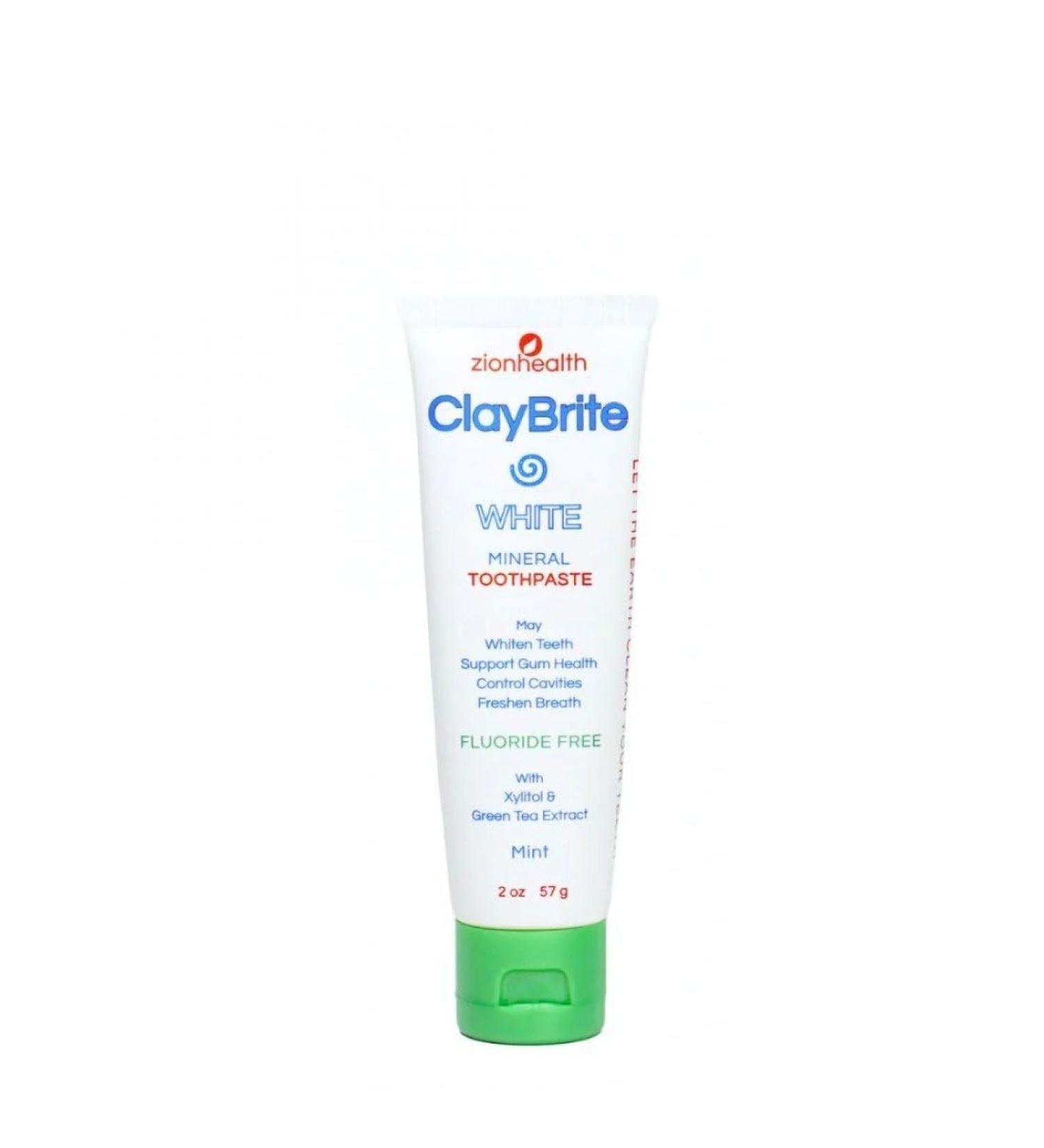 Claybrite White Toothpaste Zion Health 2 oz Paste
