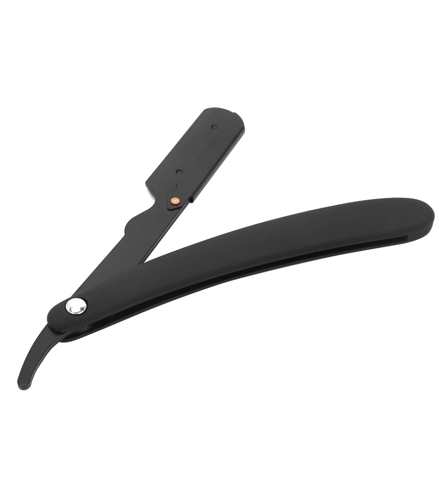 Premium Black Manual Folding Razor - Blade-Free for Home Hairdressing & Barber Shops | International Shipping Available - Buy Online on GoSupps.com