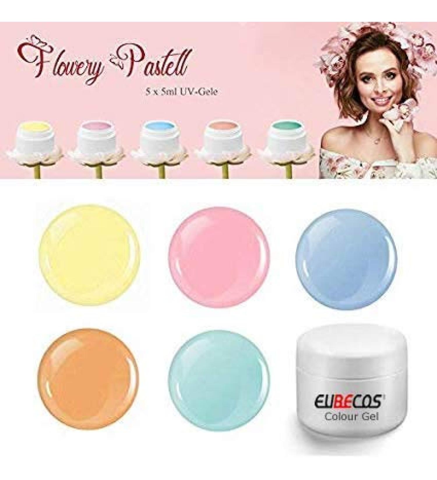 EuBeCos Flowery Pastel Gel Set - 5 x 5ml Studio Quality Self-Smoothing Made in Germany | International Shipping - Buy Online on GoSupps.com