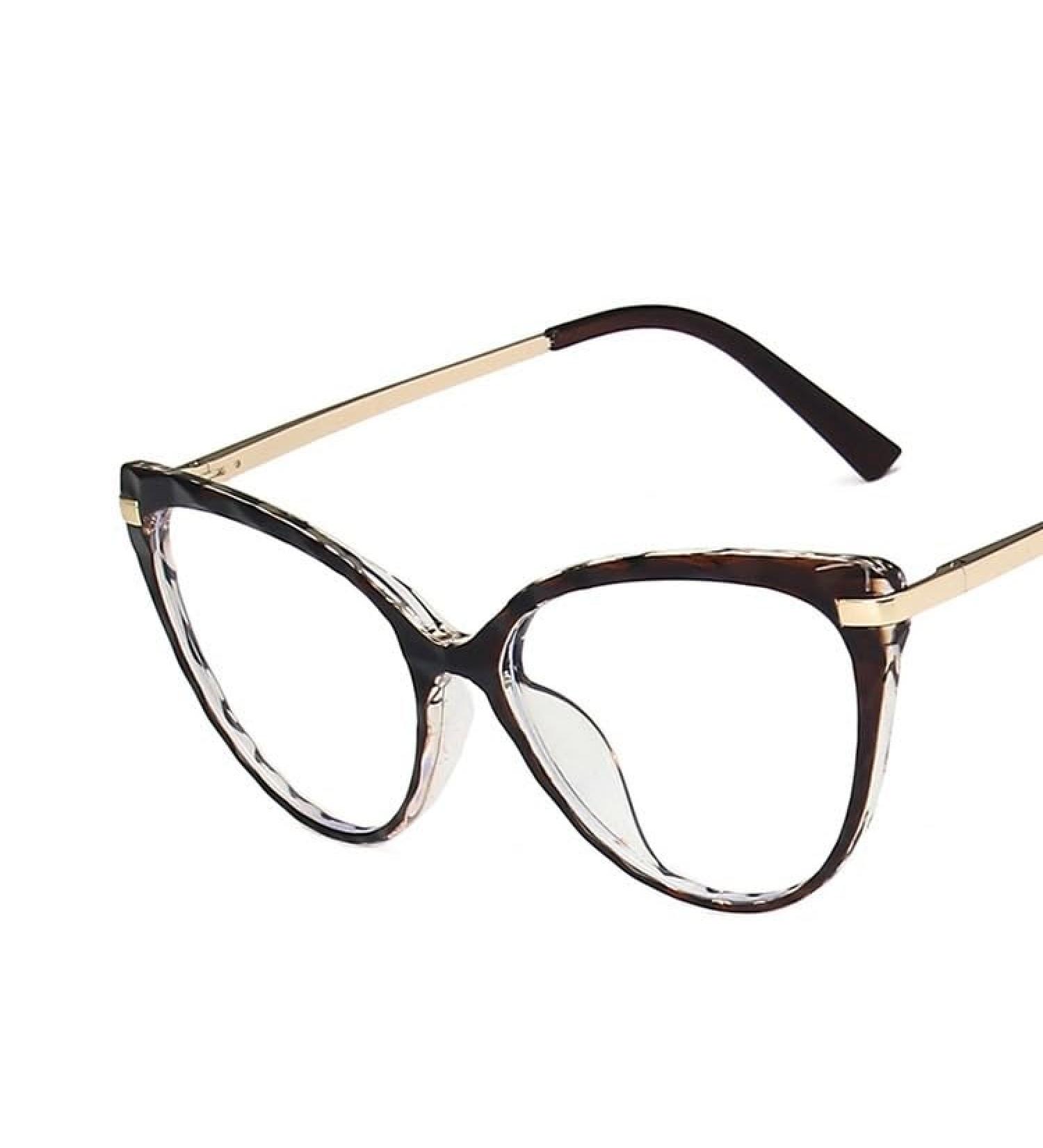 Buy Blue Light Blocking Cat-Eye Reading Glasses - Oversized Presbyopic Readers with Anti-UV Flat Light Mirror +0.00 Tea for Optimal Eye Protection - Buy Online on GoSupps.com