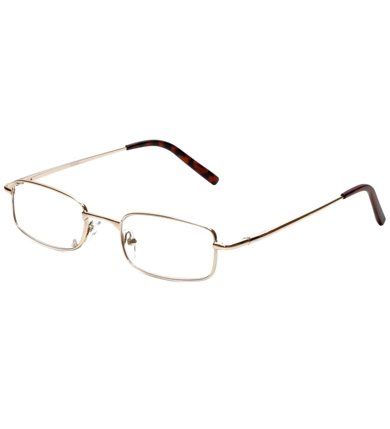 Calabria R753 Designer Metal Reading Glasses +2.00 | Gold Trendy Vintage Eyeglasses for Men & Women - International Shipping Available - Buy Online on GoSupps.com