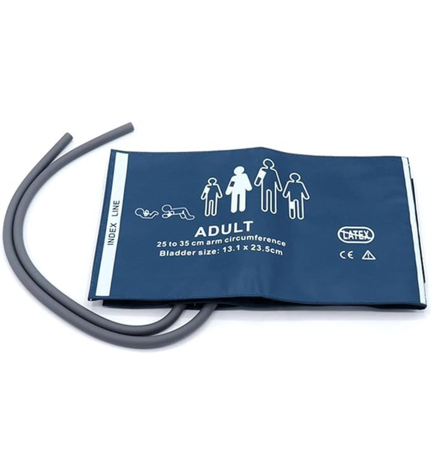 Universal NIBP Cuff for Adult 25-35cm Double Tube Reusable PU Replacement Blood Pressure Cuff No Connector. Adult Blue Pu+dual Tubes - Buy Online on GoSupps.com
