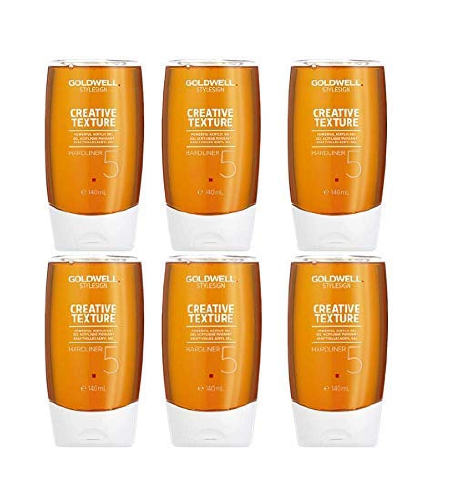 6x 140ml Goldwell Hardliner Hair Gel Style CreativeTexture ultra-strong 5 Unscented 140 ml (pack of 6)