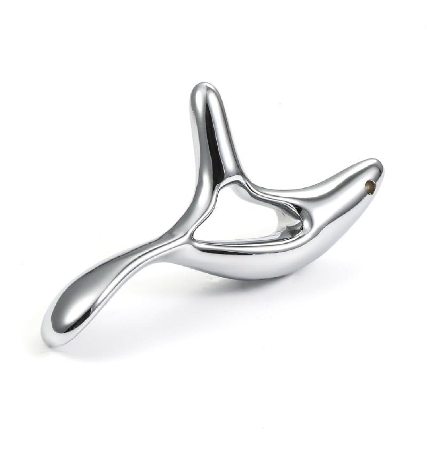 Metal Triangular Finch Massager - Dial Tendon Point Stick & Meridian Scraping Board for Foot Massage | Silver - Buy Online on GoSupps.com