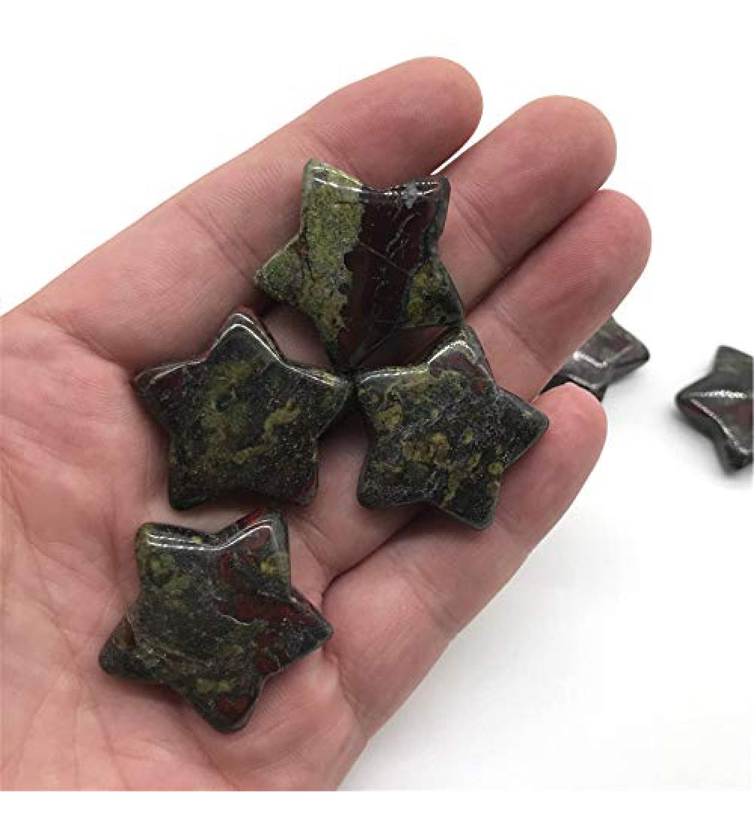 2 pc Natural Gemstone Crystal Dragon Blood Stone Engraving Five-Pointed Star Ornaments Natural Stones and Minerals - Buy Online on GoSupps.com