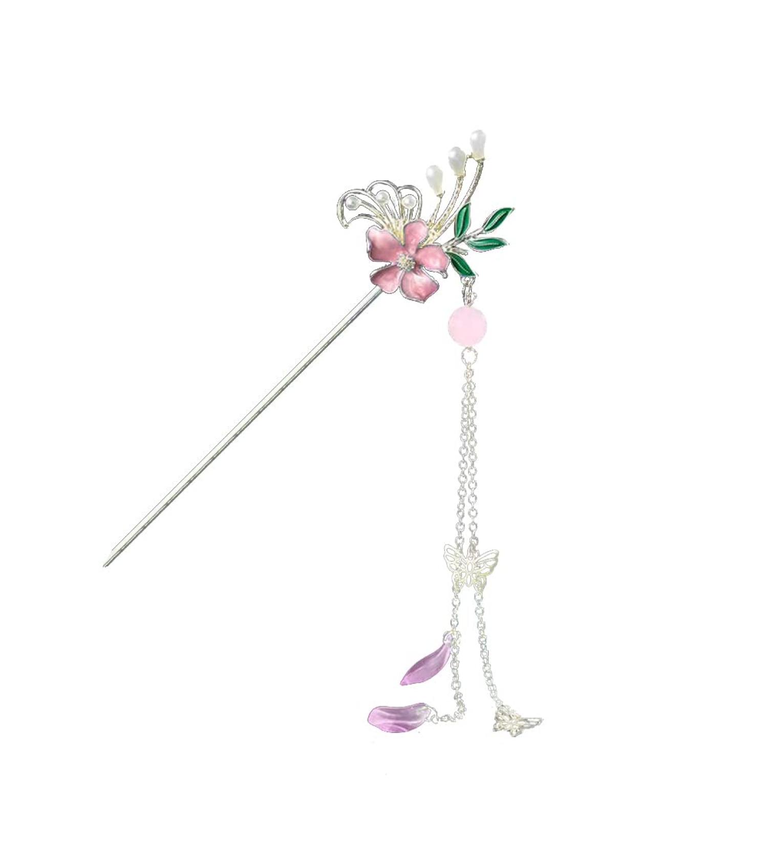 URFEDA Chinese Flower Hair Stick Vintage Hair Sticks Shiny Rhinestone Hair Chopsticks Elegant Hair Stick Hair Accessories Metal Hair Sticks for Decorative Hair Solid Hairstyle for Women Girls - Buy Online on GoSupps.com