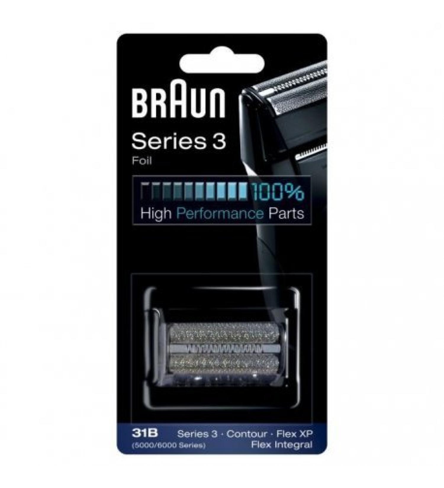 Series 3 shear film and blade block 31b replacement pack in black.For Series 3 (older generation) Contour Flex XP Flex Integral.