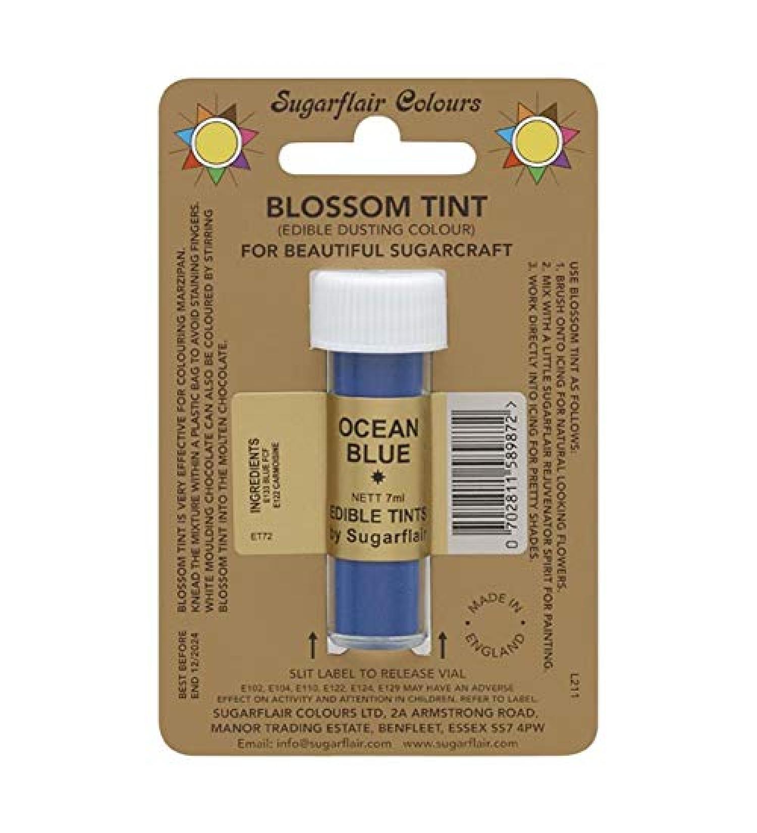 Sugarcraft Sugarflair Colour Blossom Tint Powder Dust Ocean Blue 7ml