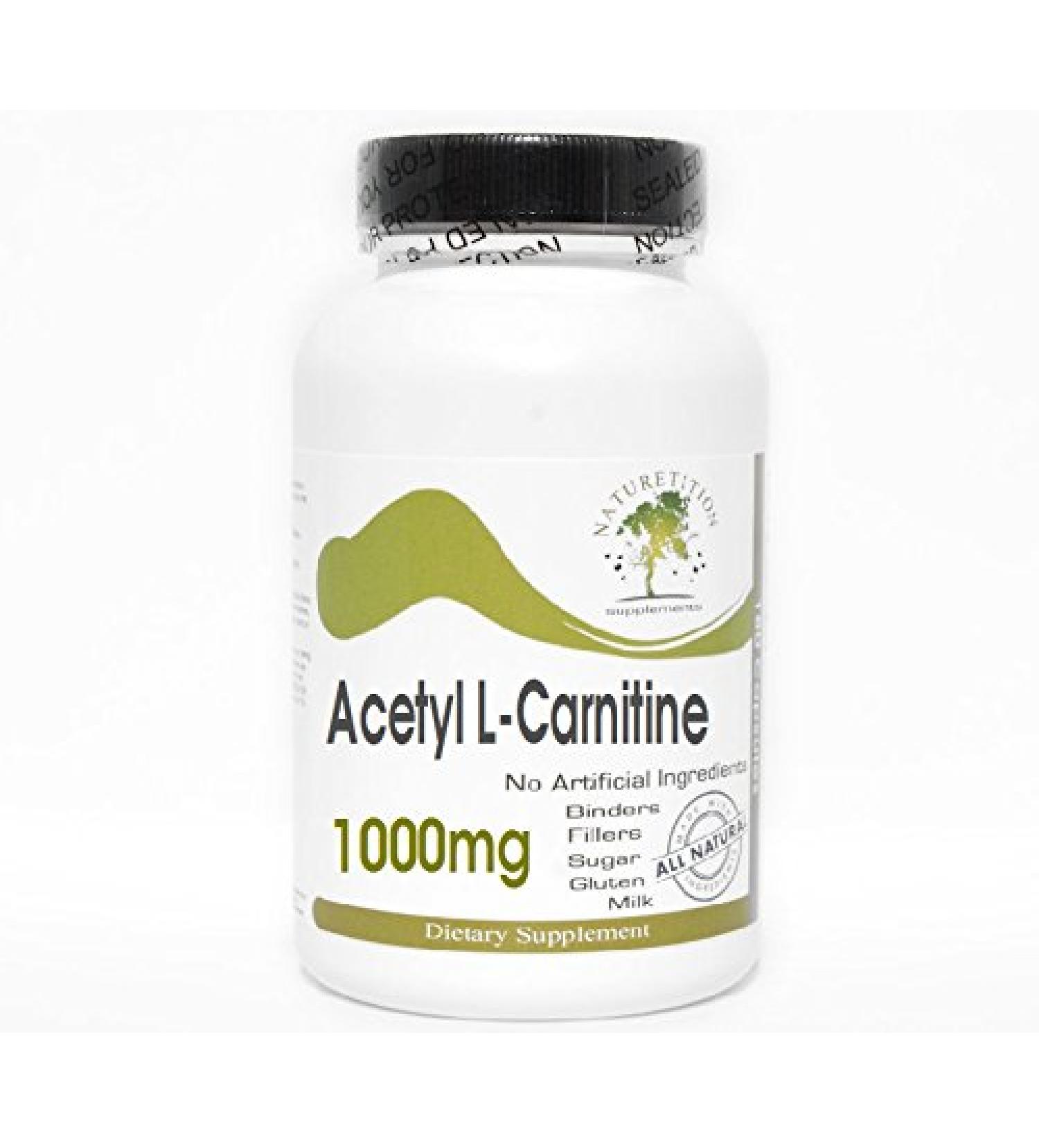 Acetyl L-Carnitine 1000mg 200 Capsules - No Additives Naturetition Supplements