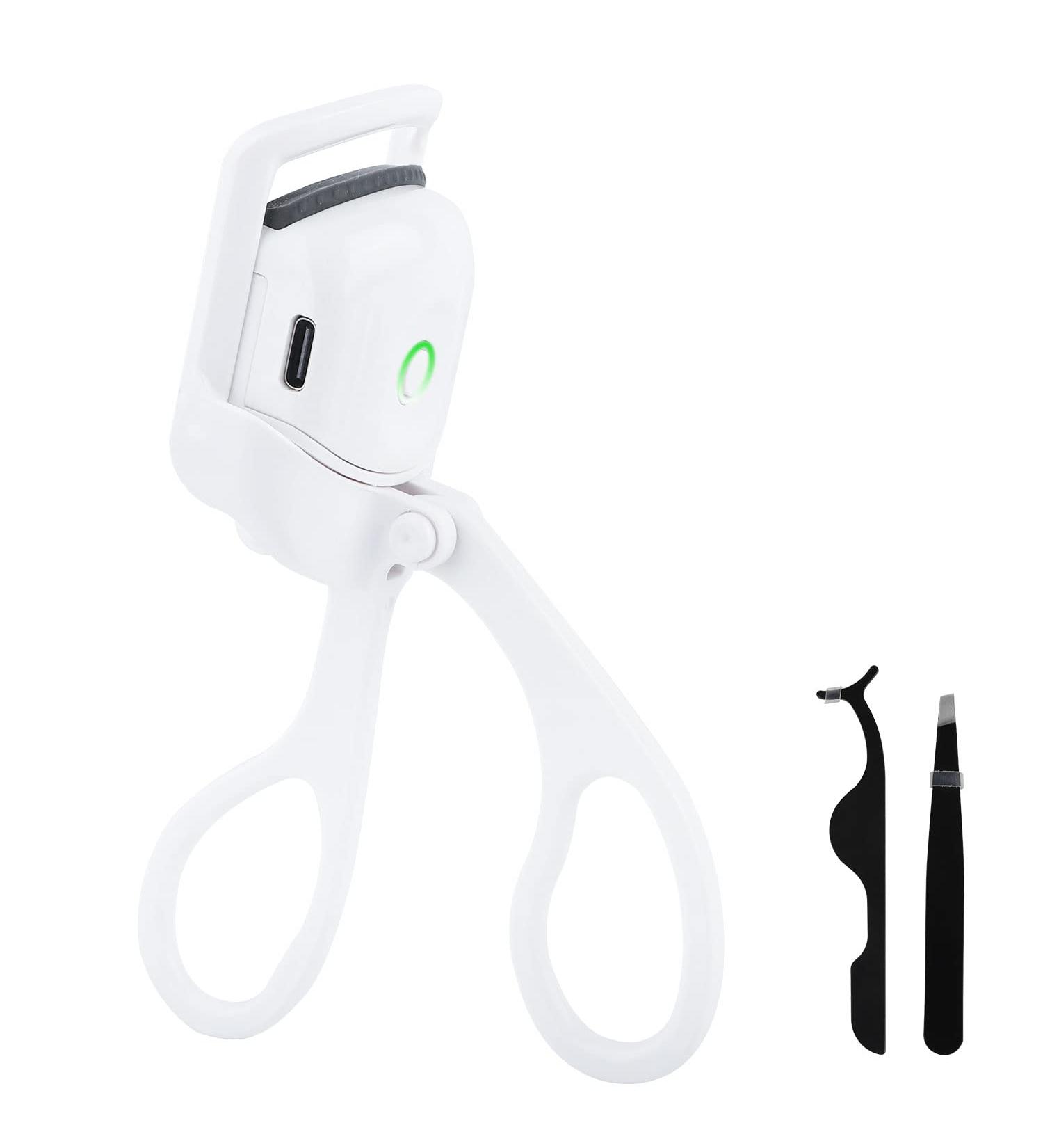 Shop Handheld Electric Heated Eyelash Curler - Rechargeable with 2 Heating Modes & Silicone Induction | Perfect Curled Lashes Anytime - Buy Online on GoSupps.com