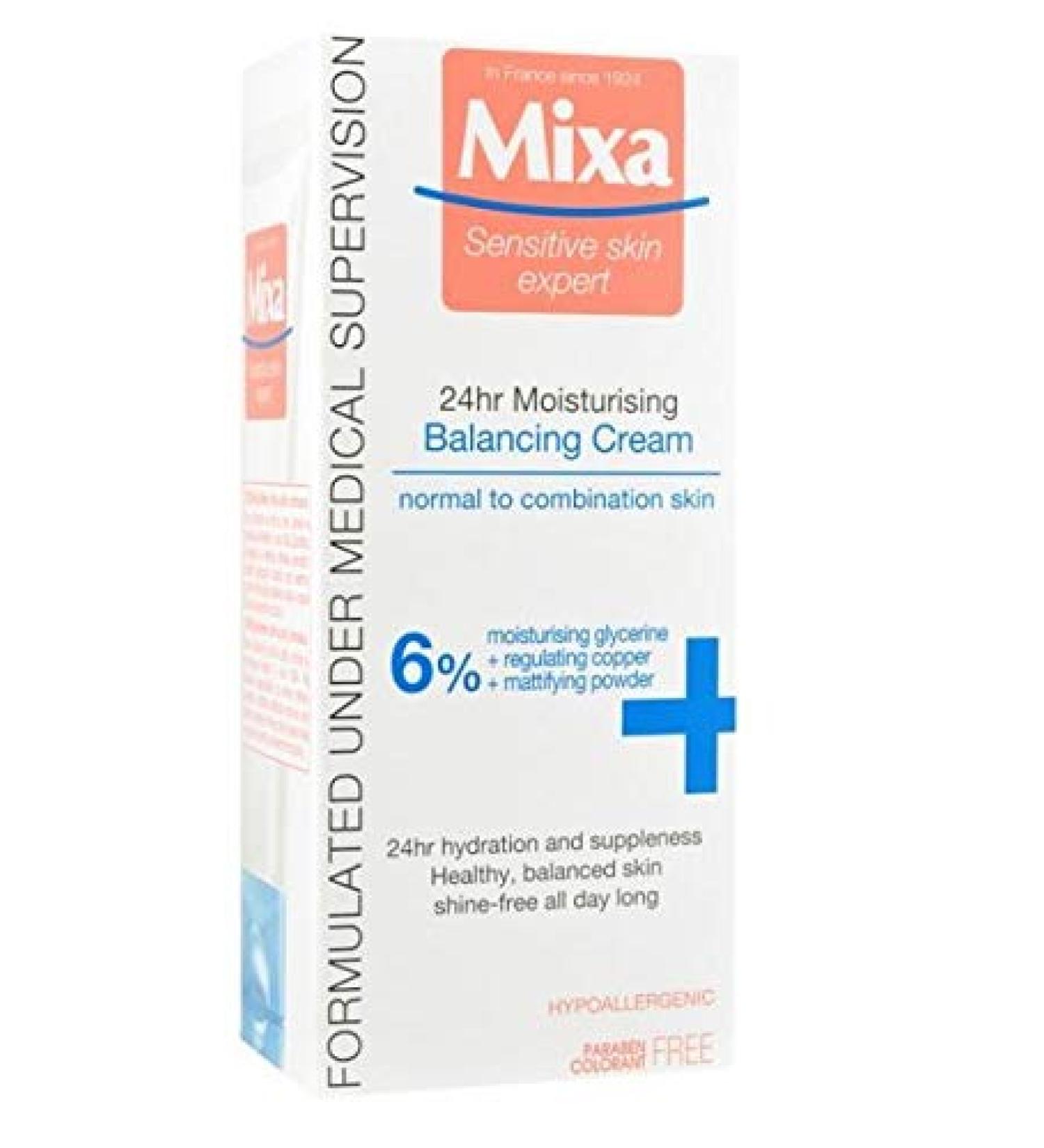 Mixa Light Balancing Face Cream 24h 6% Moisturizer Normal & Combination Skin 50ml France Sensitive Skin Expert Since 1924