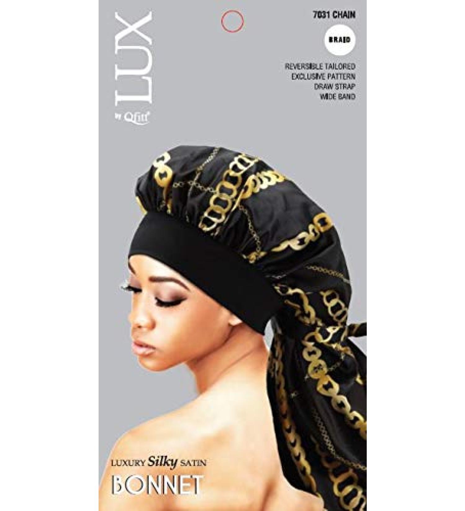 LUX by Qfitt SILK PATTERN BONNET (BRAID CHAIN)