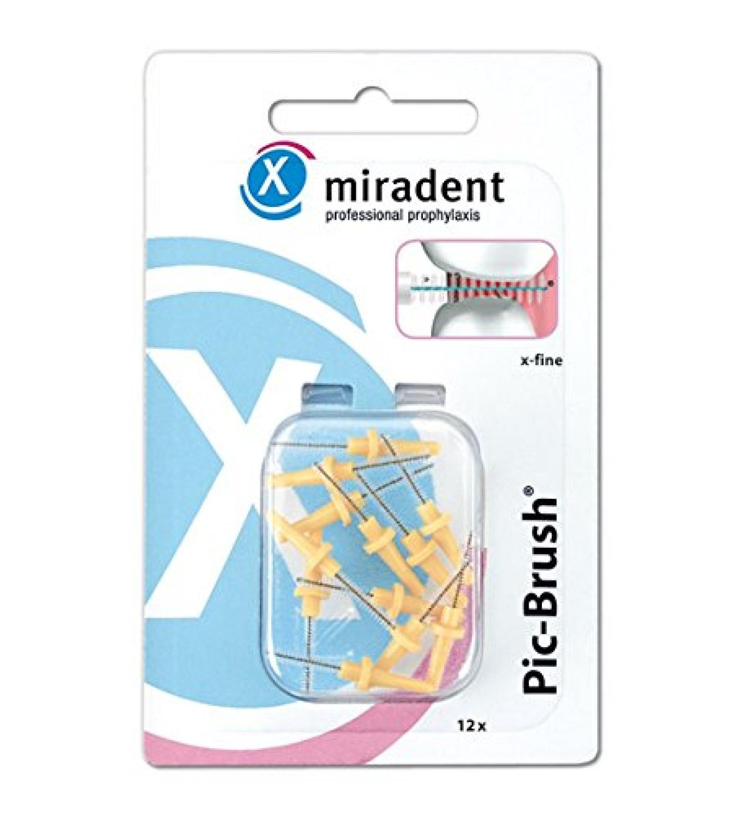 pic-brush set 12 brush heads yellow x-fin pack of 4 (4 x 12 48 brushes)