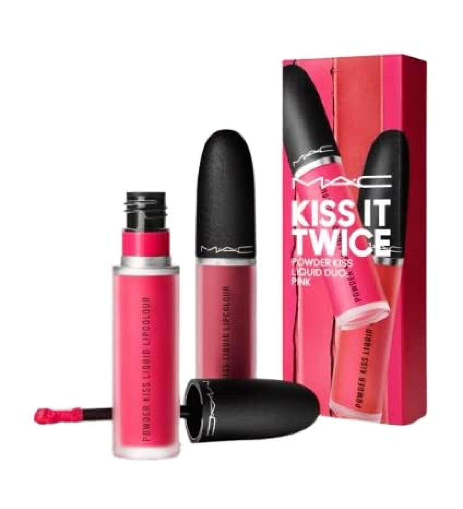 Buy MAC Kiss It Twice Powder Kiss Liquid Duo in Pink - International Shipping Available - Buy Online on GoSupps.com