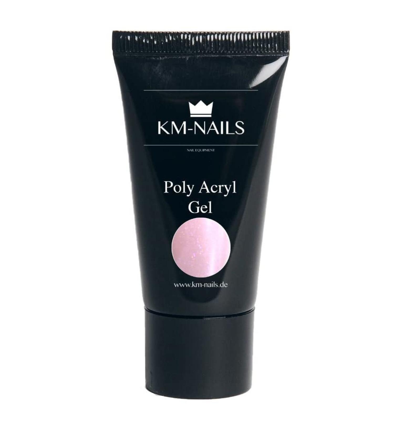 KM-Nails 30g Polyacryl Gel 030 pink glitter in a tube