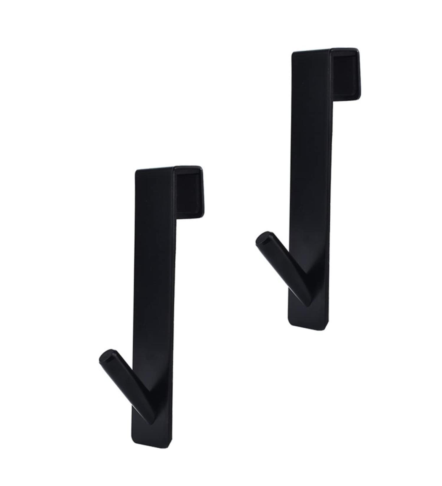SOESFOUFU 2pcs Bathroom Door Hook Over The Door Coat Rack Holder Black Hangers Towel Hanger Stainless Steel 17.80X4.00X3.00CM Black - Buy Online on GoSupps.com