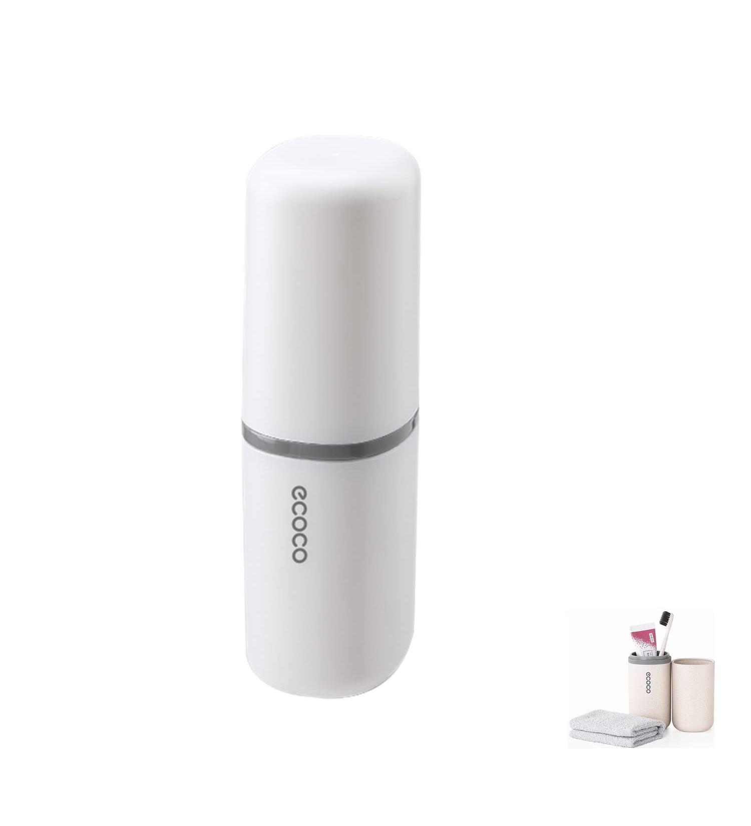 Miejmjia Travel Water Set - Compact Toothbrush Holder & Dental Brush for Camping & Business Trips - White - Buy Online on GoSupps.com