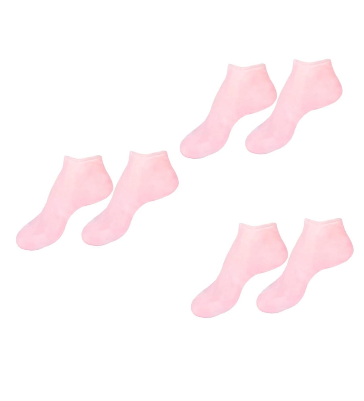 FRCOLOR 3 Pairs Sock Moisturizing Gel Booties Beauty Care Exfoliating Skin Protect Soles Tableware Sucker Titanium Ear Pick Essential Oil Spa Women's Heel Pink Silicone Gel Sebs - Buy Online on GoSupps.com