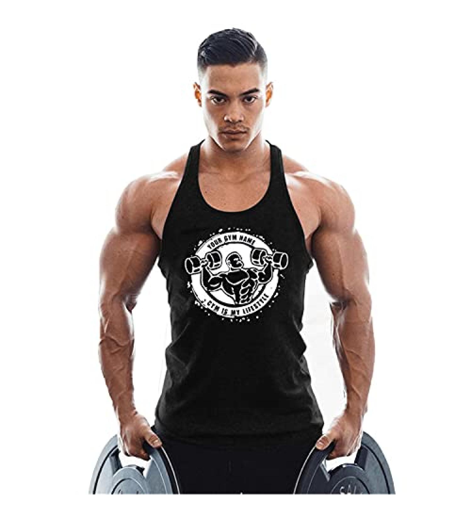 Cabeen Men's Gym Vest Tank Top - Bodybuilding Fitness Shirt (Black, Large) - Buy Online on GoSupps.com