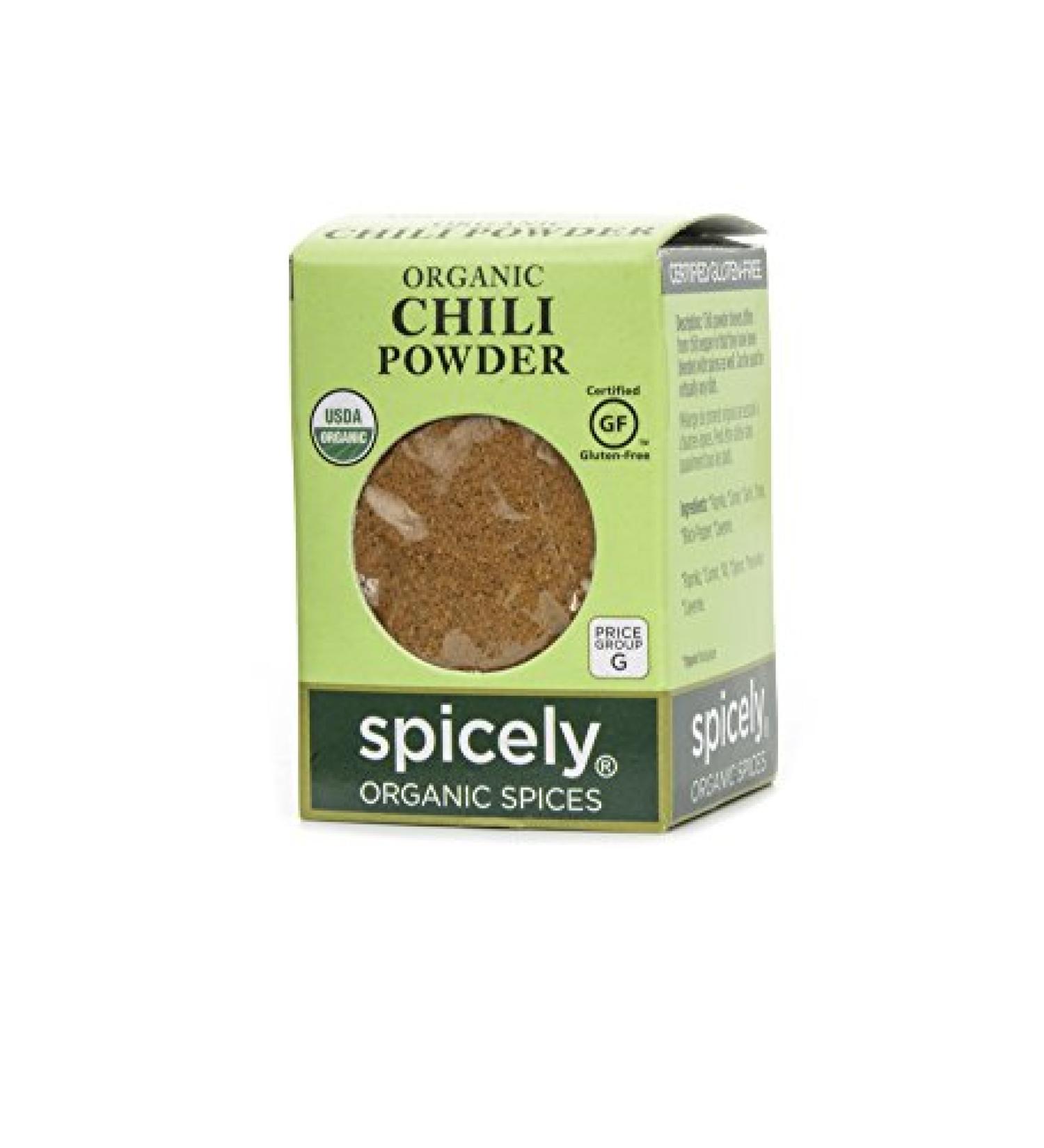 Spicely Organic Chili Powder 0.45 oz - Gluten Free & EcoBox Certified - Buy Online on GoSupps.com
