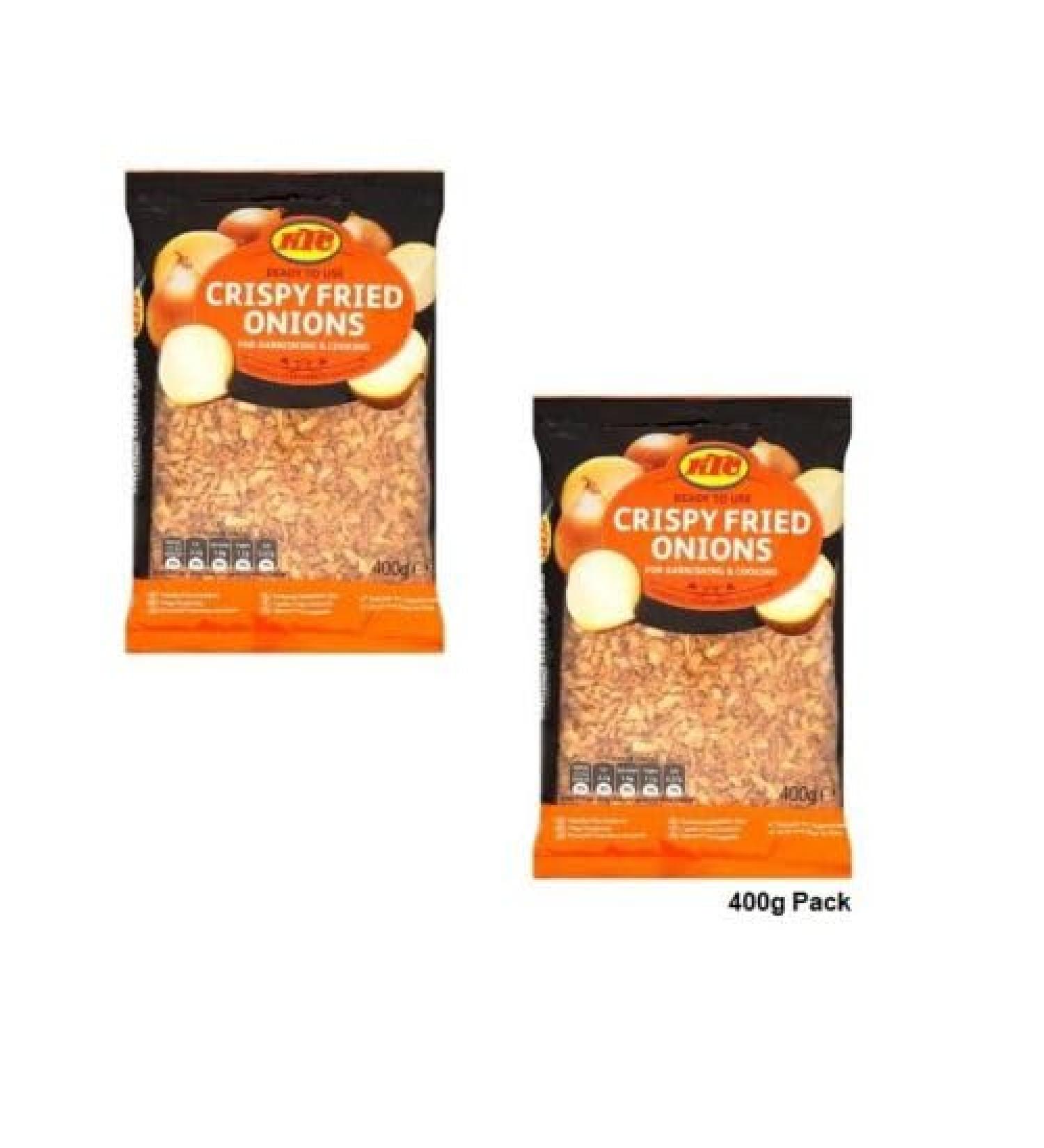 Gharana Swaad ka Khazaana KTC Crispy Fried Onions 400g (Pack of 2) | Authentic Crunchy Topping | Versatile Topping | Sprinkle with Crunch | Premium Onions | Superior Flavor - Buy Online on GoSupps.com