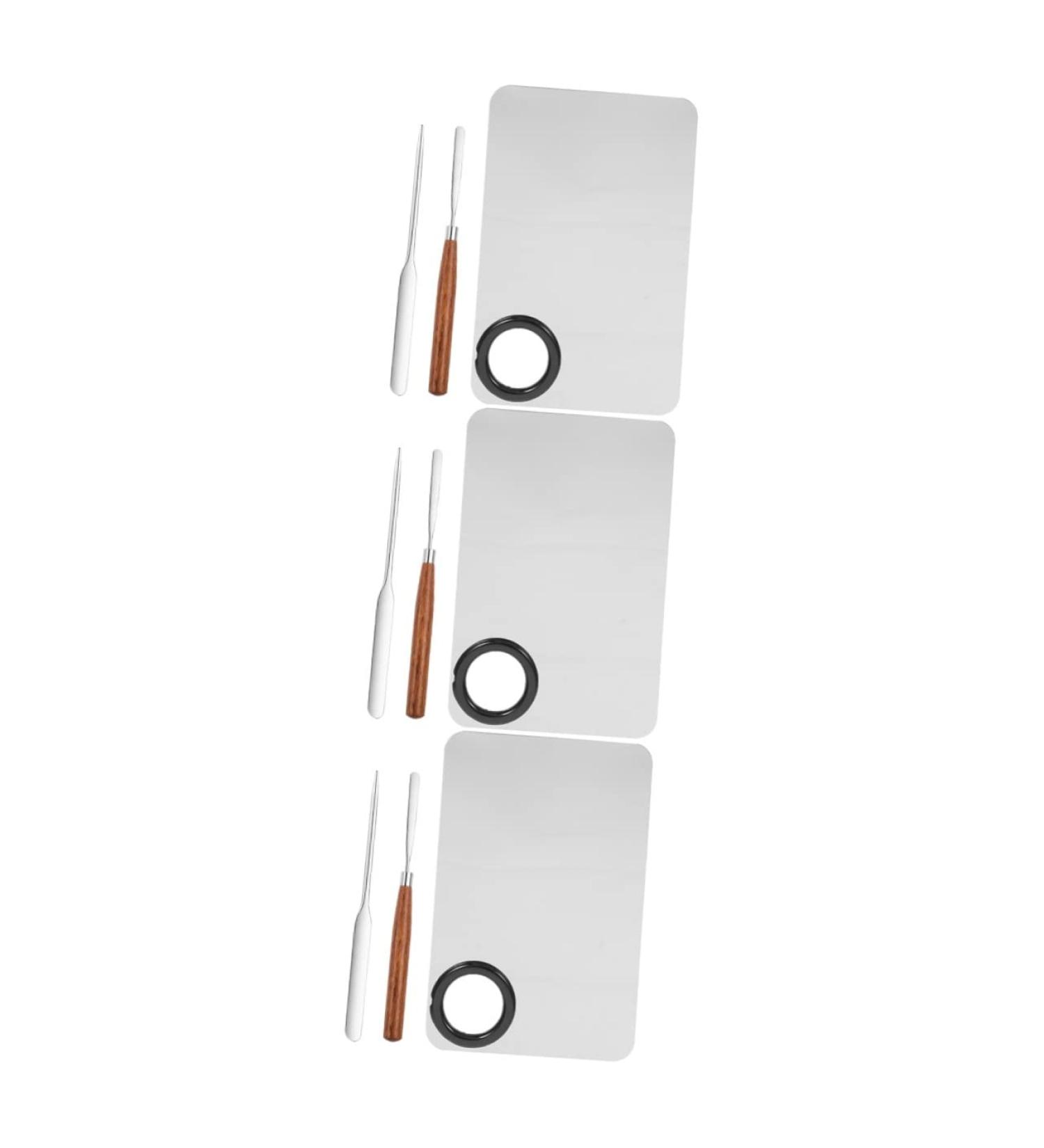 FRCOLOR 3 Sets Color Stick Palette & Mixing Tray for Watercolor Oil Painting & Cosmetics | Stainless Steel Scraper Included | 14.5x1cm | International Shipping - Buy Online on GoSupps.com