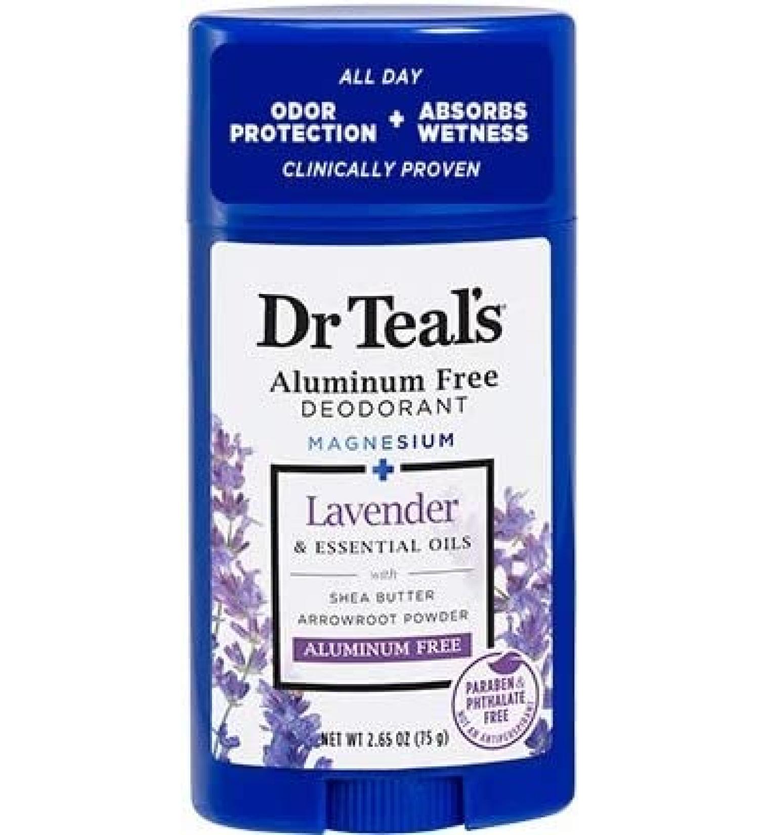 Dr. Teal's Deodorant Lavender Vanilla 2.65 Ounce Aluminum-Free (Pack of 2)