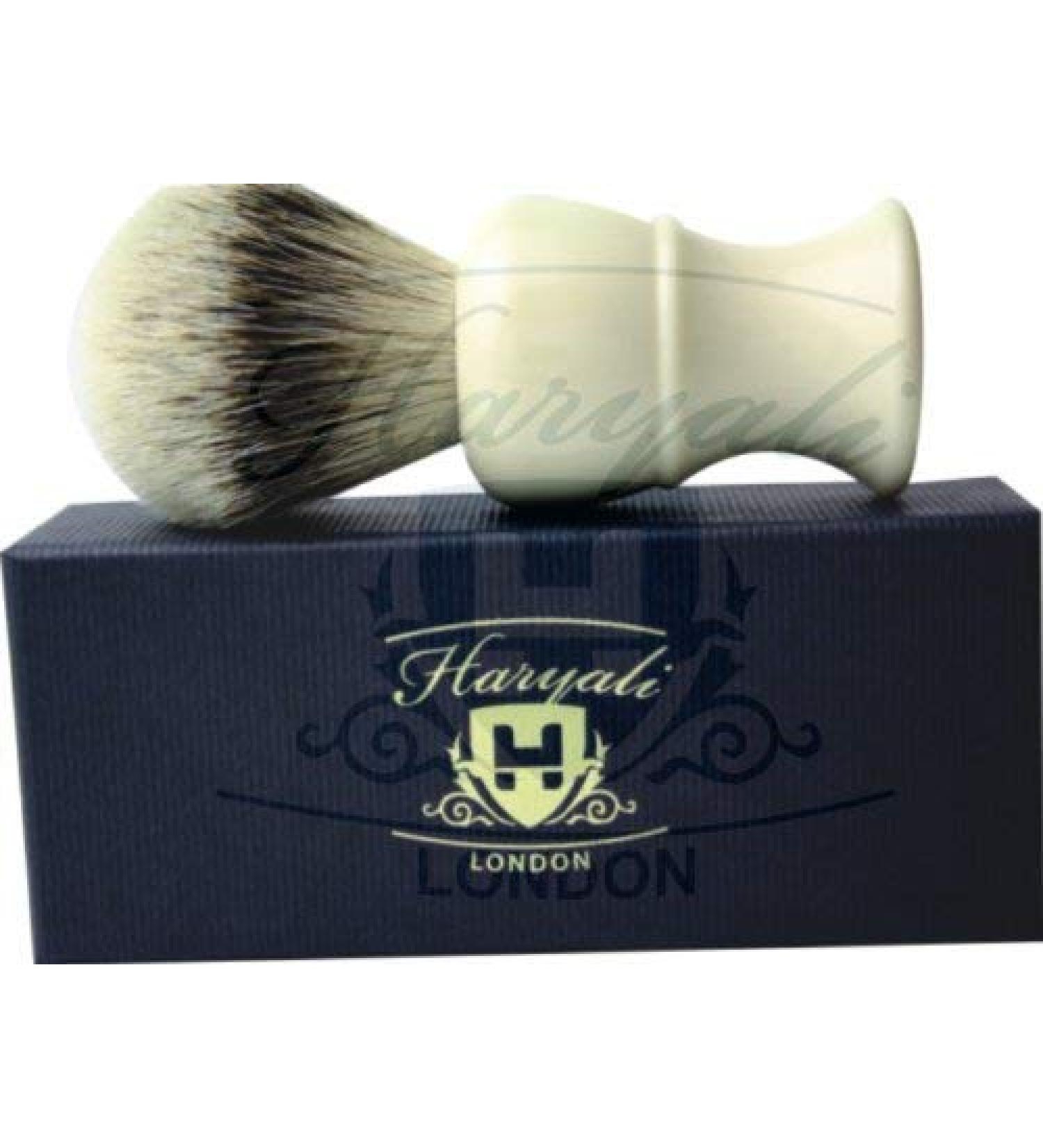 Traditional Imitation Horn Handle Silver Tip Badger Hair Shaving Brush by Haryali London