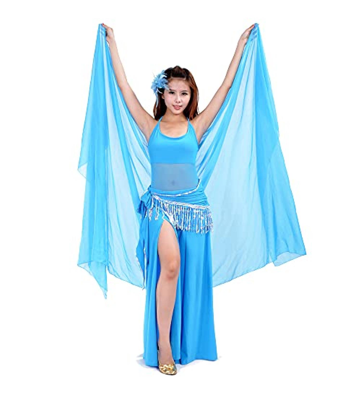 Lightweight 100% Chiffon Hand Scarf Belly Dance Scarf Throwing Chiffon Hand Scarf Belly Dance Costume Outfit Scarf Navy Blue