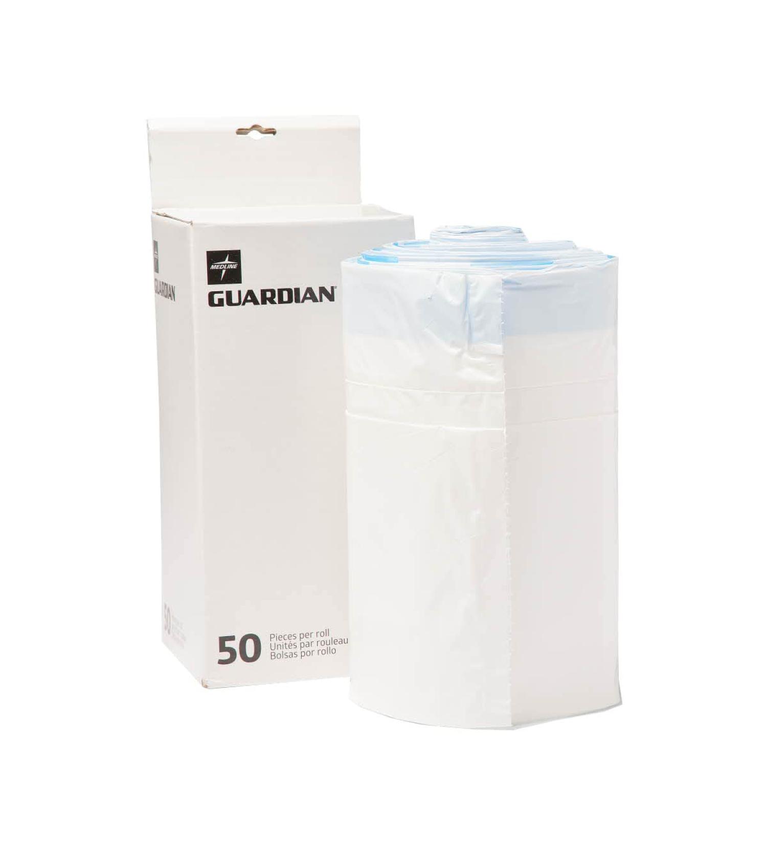 Medline Commode Liners 50 Pack - Disposable Waste Bags for Adult Commode Chair - Portable Toilet Bags for Camping - No Leaks - Fits Most Standard Bedside Commodes - Buy Online on GoSupps.com