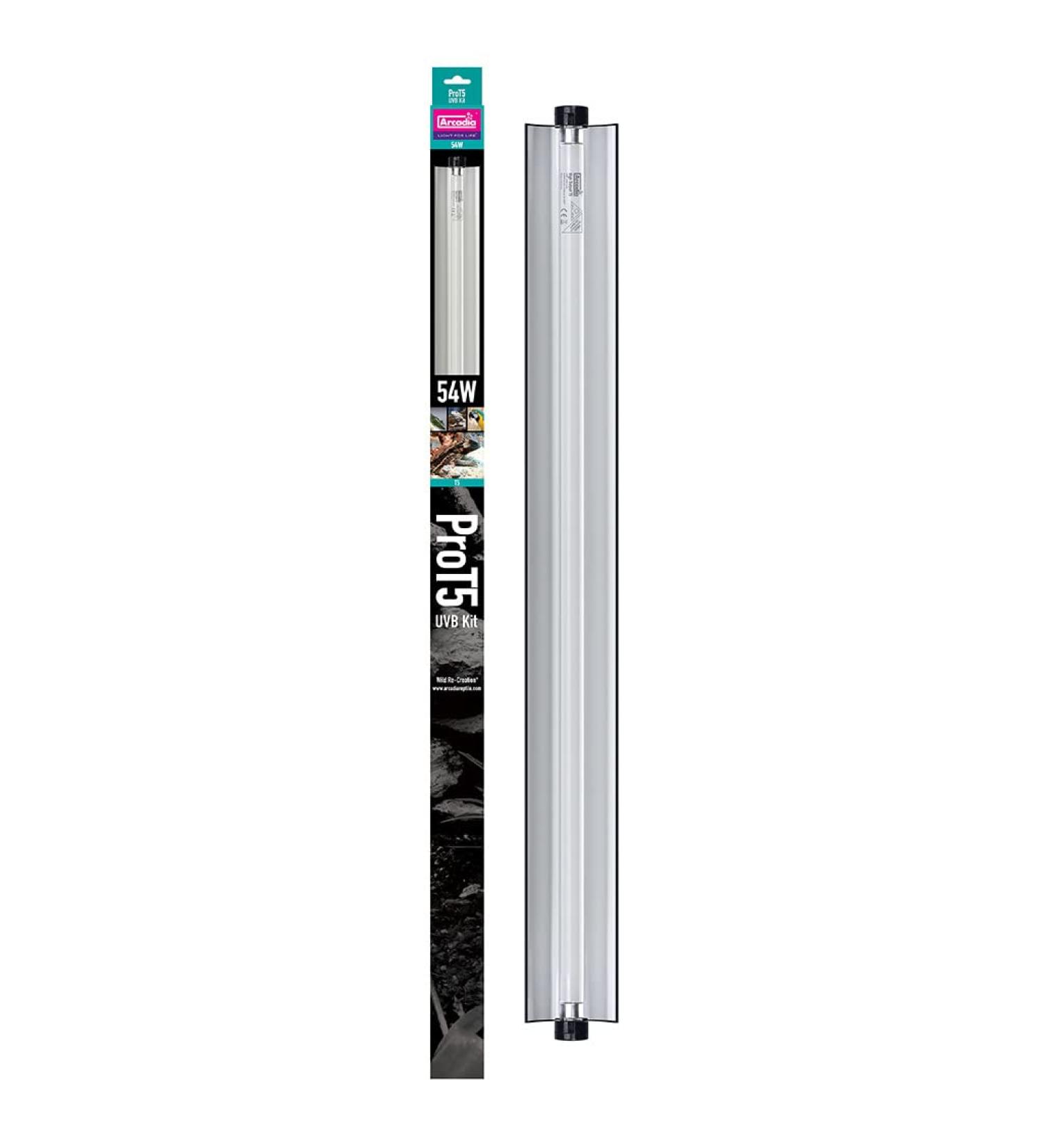 Arcadia - ProT5 UVB Forest - D3 6% UVB - 54 Watt - Includes Quality Electronics Removable Reflector & A High Output T5 UVB Lamp - Easy To Fit & Use - Sleek Design