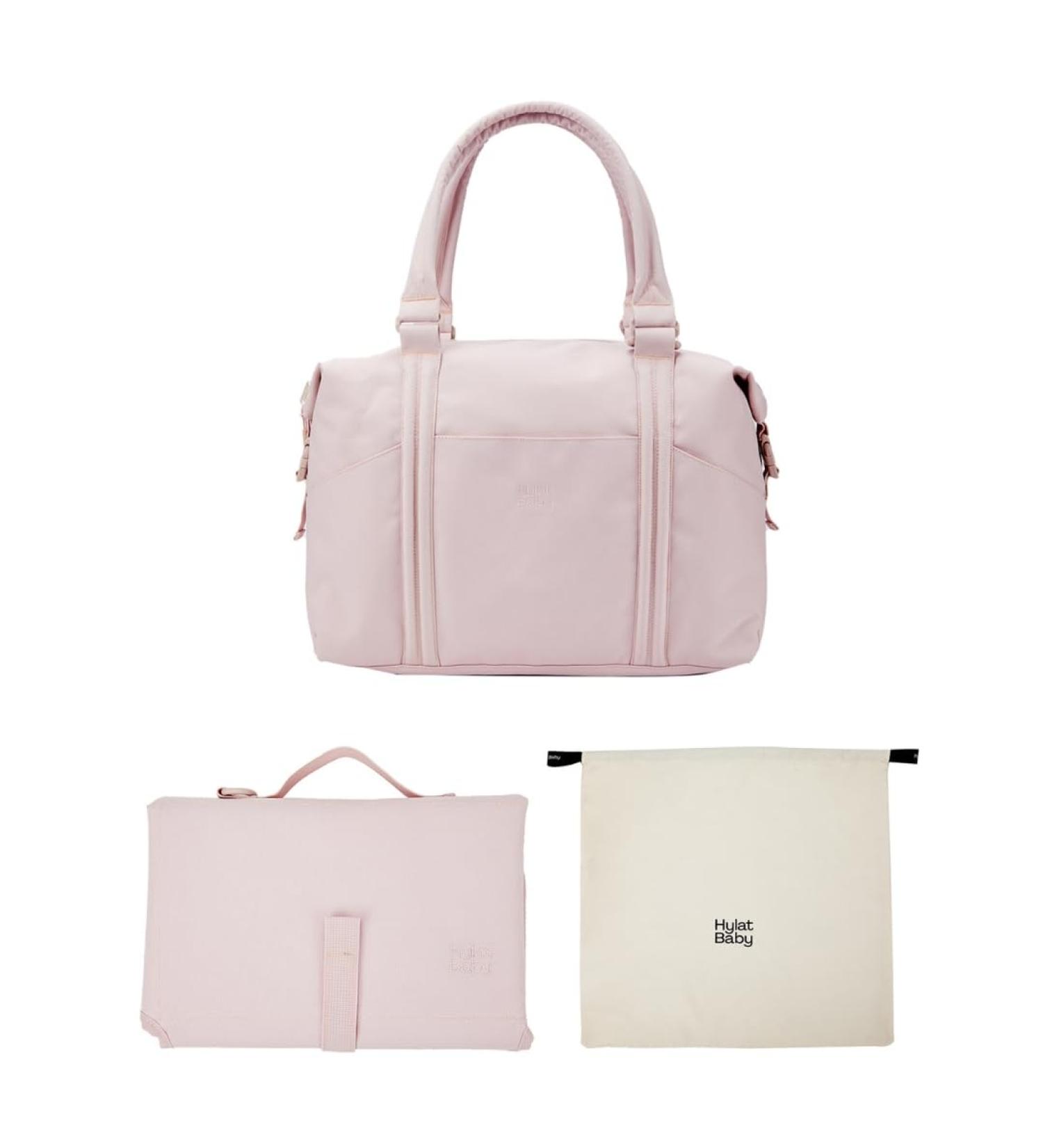 Hylat Baby Changing Bag - Practical Pink Diaper Bag with Changing Mat & Cotton Bag for Moms on the Go - International Shipping Available - Buy Online on GoSupps.com