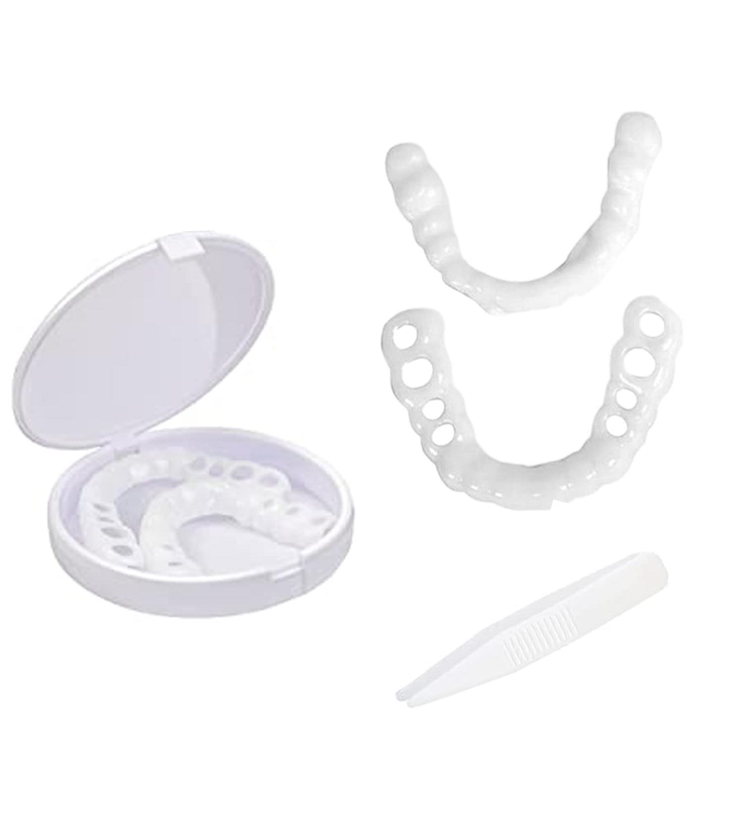 Buy Nitaiun 2-Piece Instant Veneers | Upper & Lower Snap-On Dentures for Perfect Smile - Comfortable Fake Teeth - Buy Online on GoSupps.com