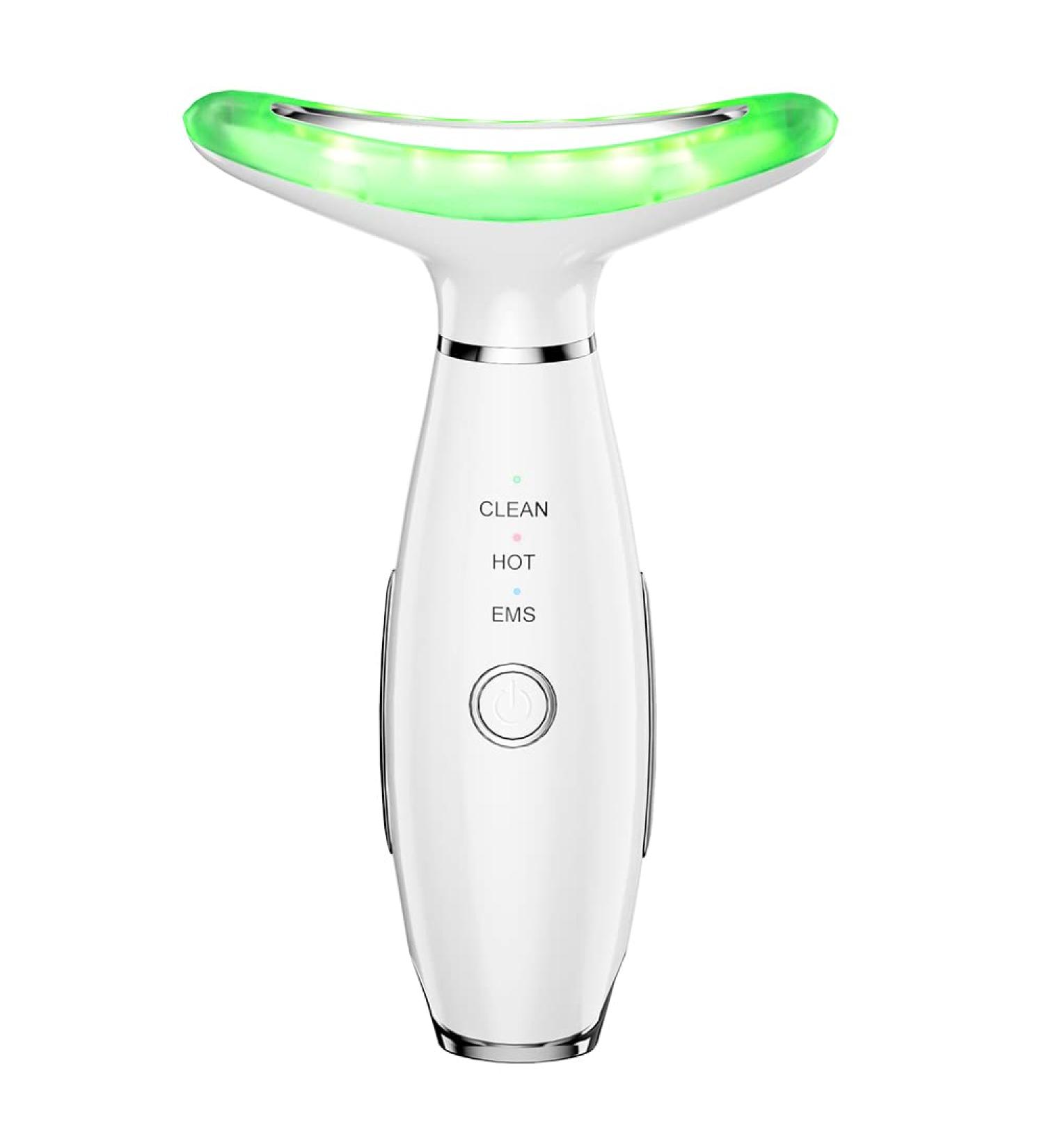 YUNRUO Anti Wrinkles Face Neck Massager - 3-in-1 Portable Device for Skin Care, Fine Lines, and Sagging Skin - White - Buy Online on GoSupps.com