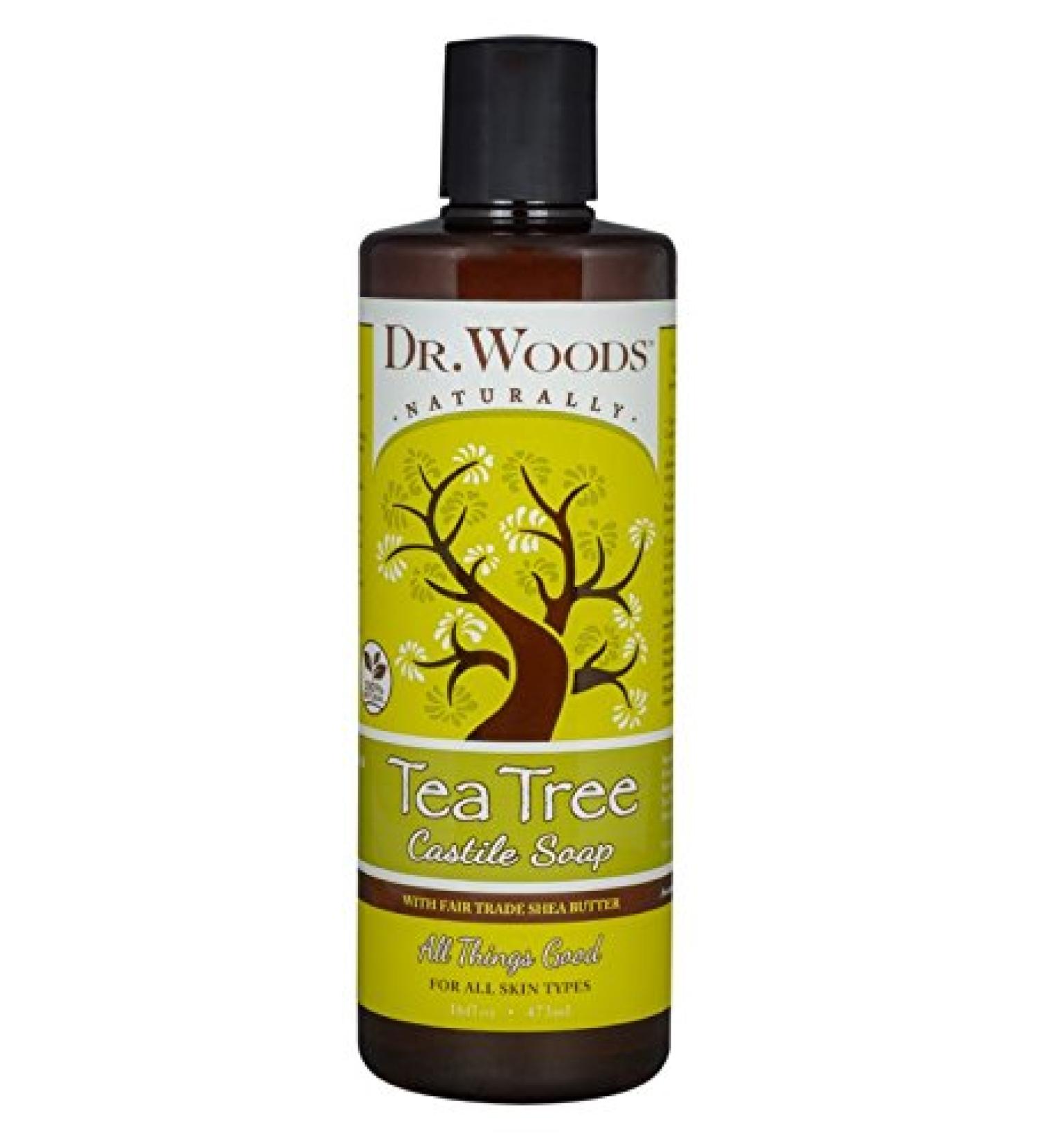 Dr. Woods Pure Tea Tree Liquid Castile Soap with Organic Shea Butter, 16 Ounce