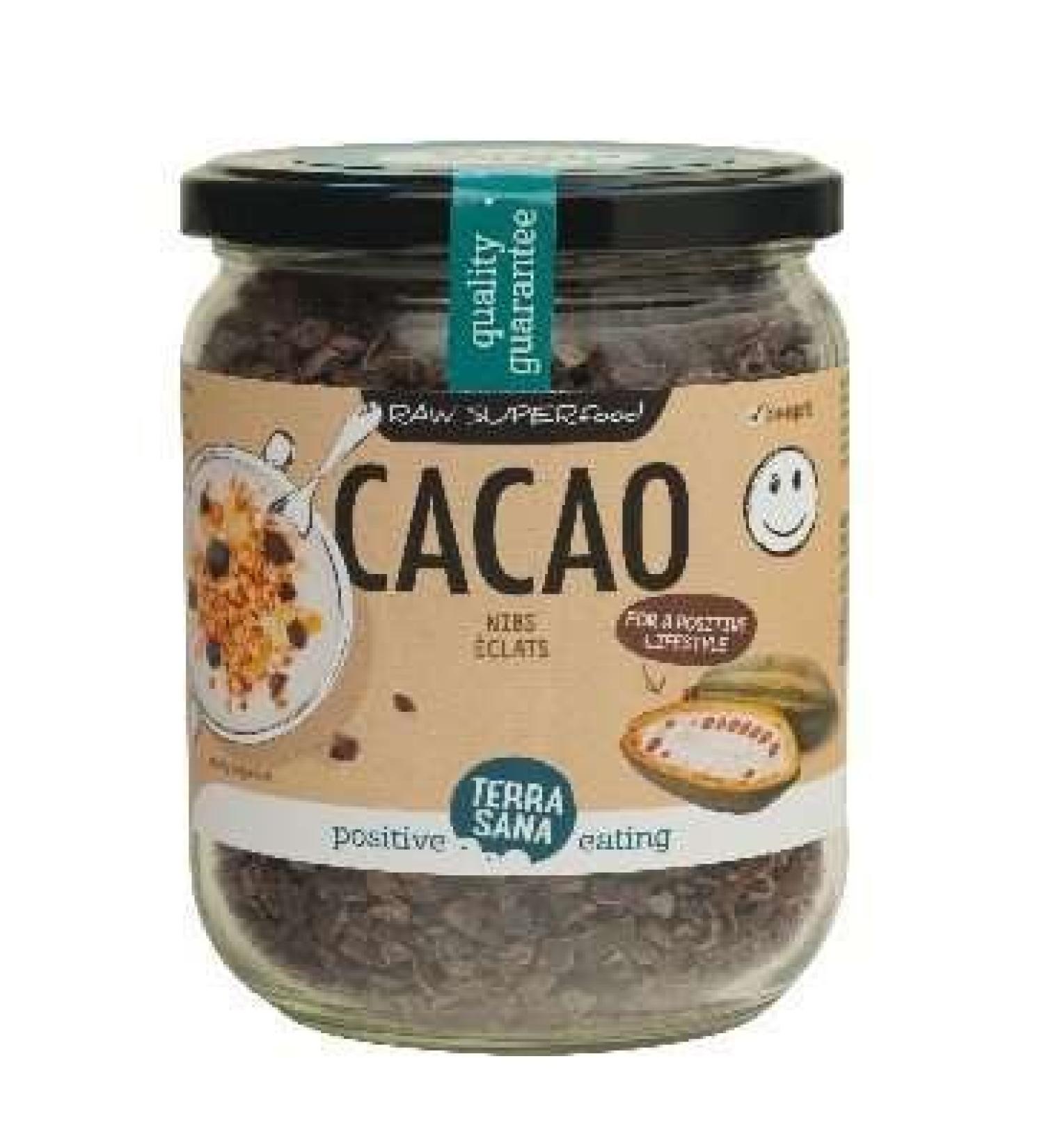 Terrasana Raw cacao nibs in glas 230 gram