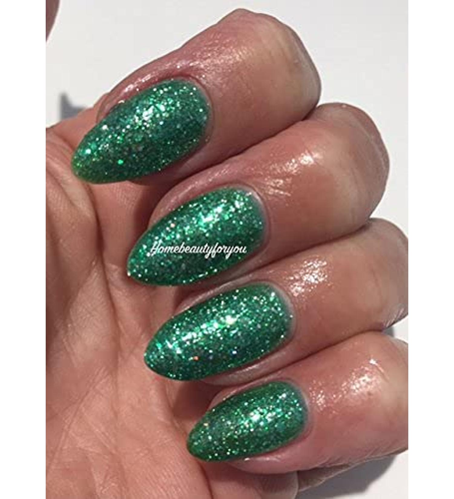 Bluesky Gel Polish Green Fine Glitter Sparkle VIP21 Nail UV LED Soak Off 10ml