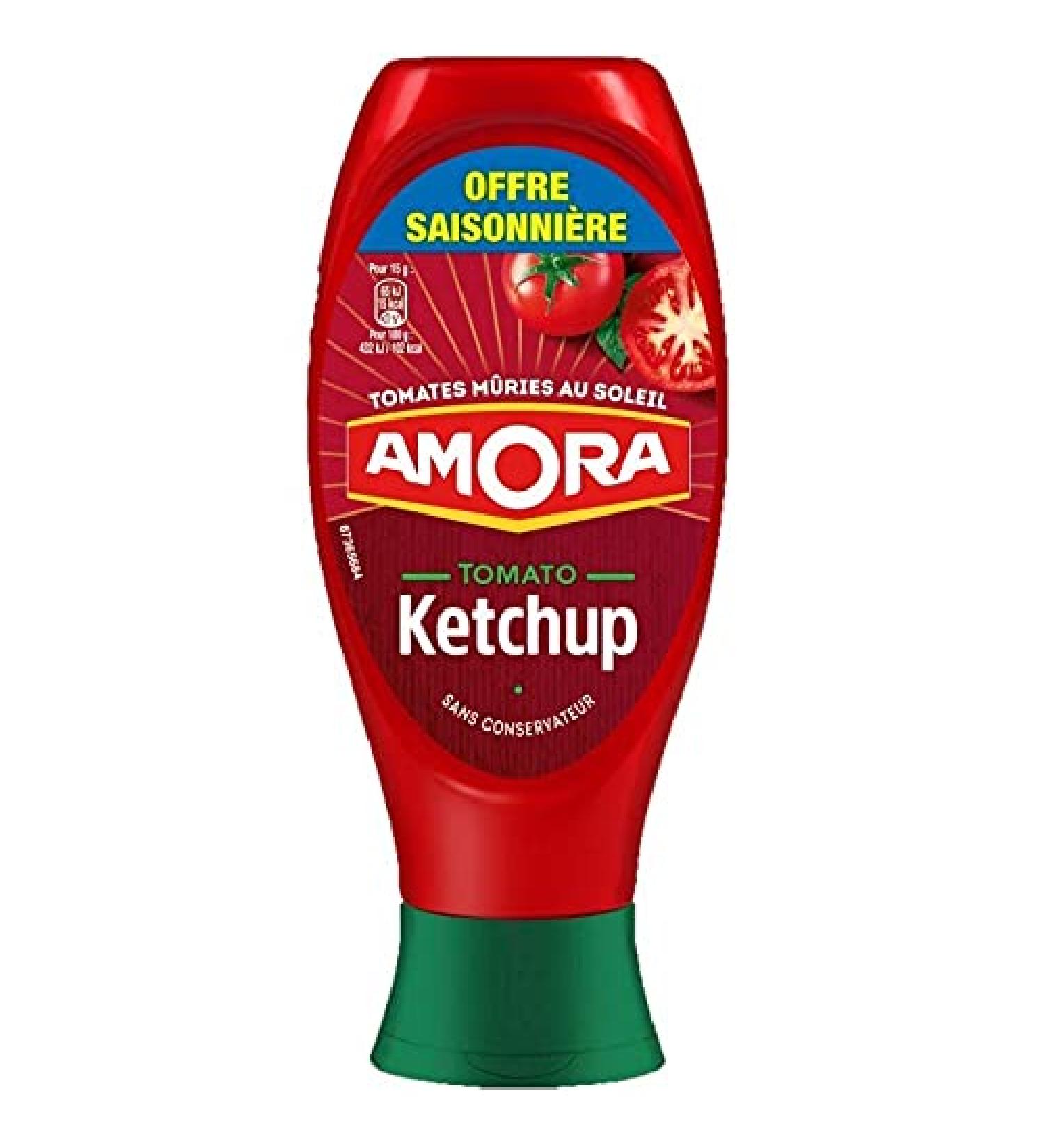Amora Tomato Ketchup Sun-Ripened Tomatoes Seasonal Offer 550g (Pack of 5)