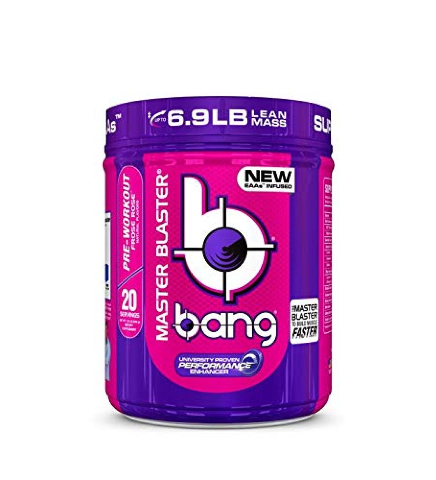 VPX Bang Pre Workout Master Blaster, Frose Rose, 20 Servings, 640 Gram Frose Rose 20 Servings (Pack of 1)