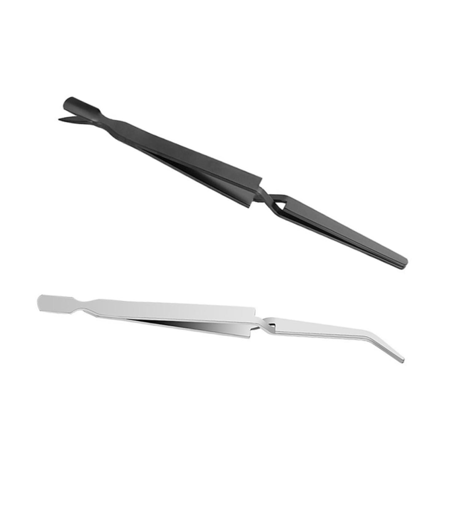 DOITOOL 1pc Tweezers Nail Pincher Nail Art Clip Crystal Stereotypes 17*0.9cm Silver - Buy Online on GoSupps.com