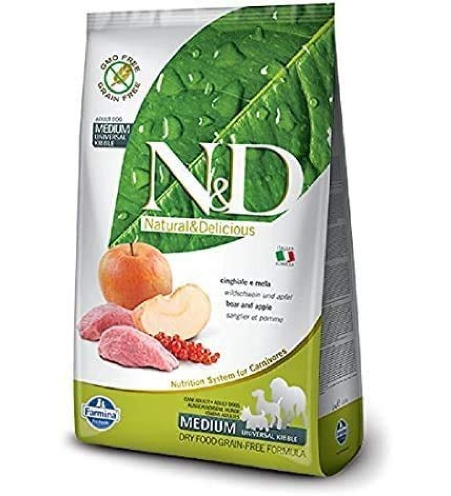 Farmina N&D Dog Grain-Free Adult Moyen Sangle & Pomme GR. 800